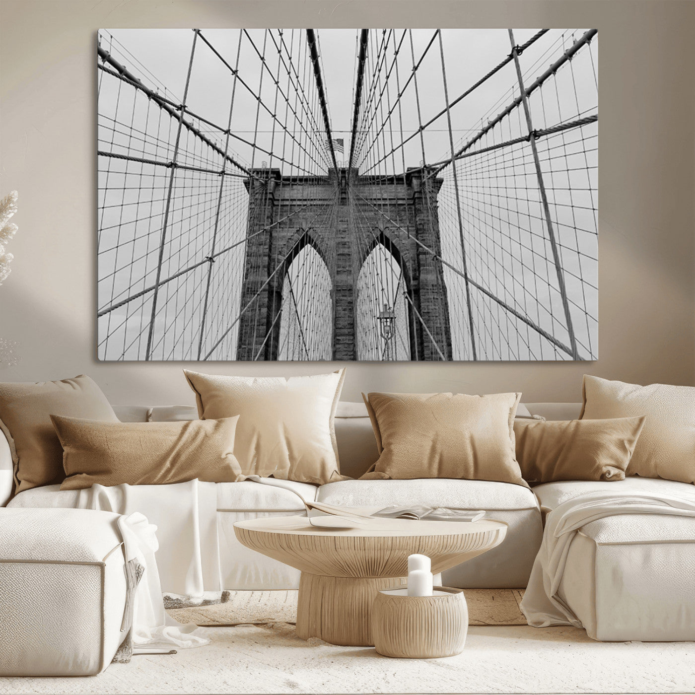 -Large Brooklyn Bridge Wall Art Canvas Print