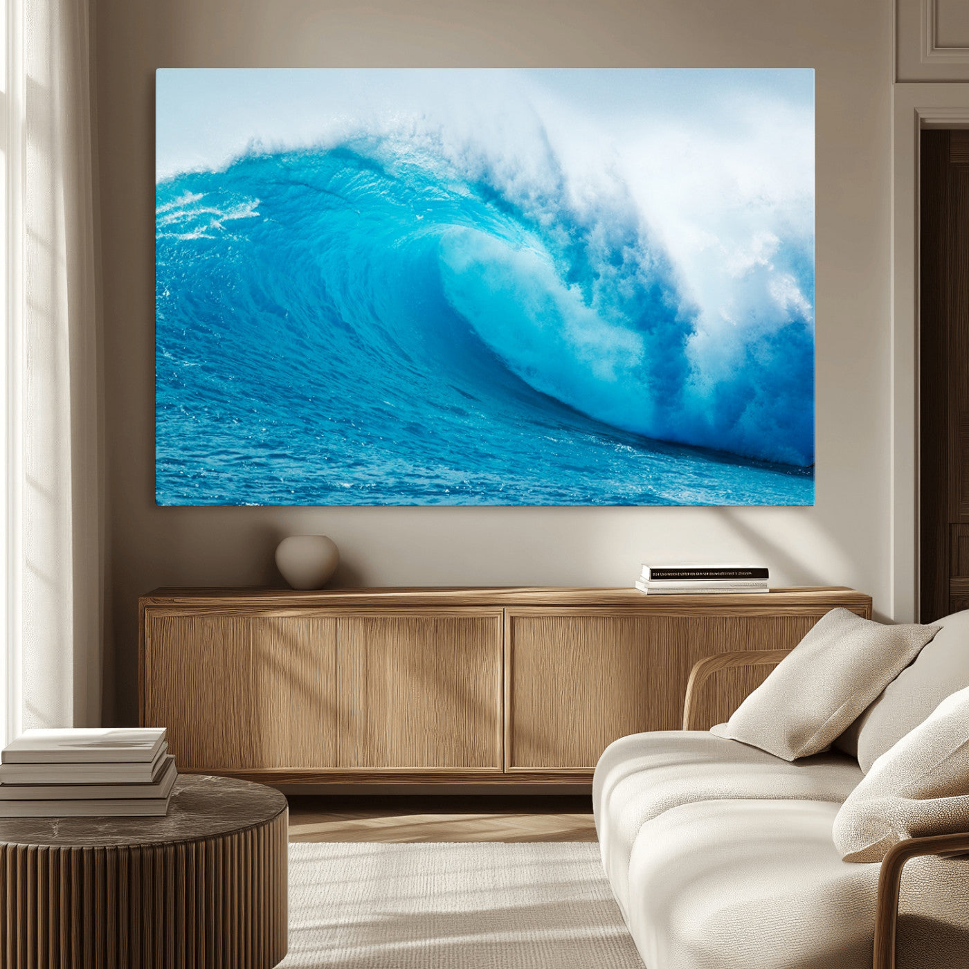 13117-MGV-CV-36X24-Big Ocean Surfing Wave Wall Art Canvas Print
