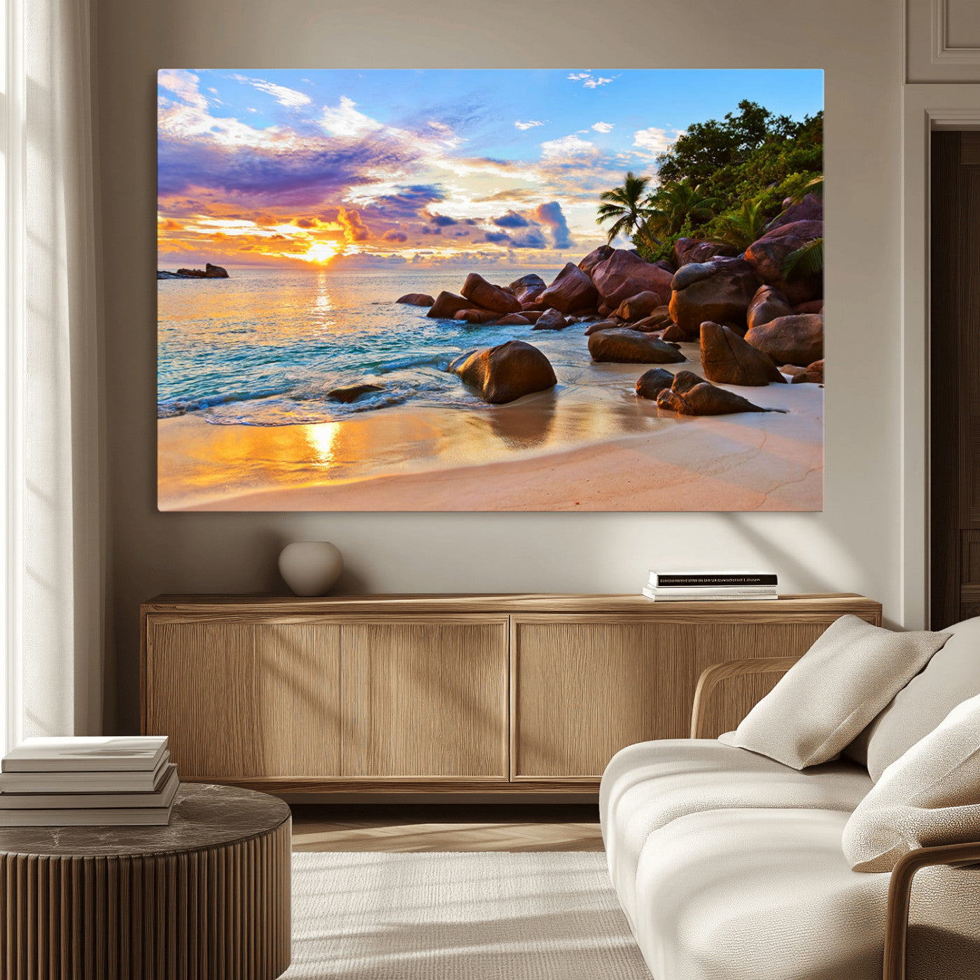 43209-MGV-CV-36X24-Tropical Island Beach Sunset Canvas Print