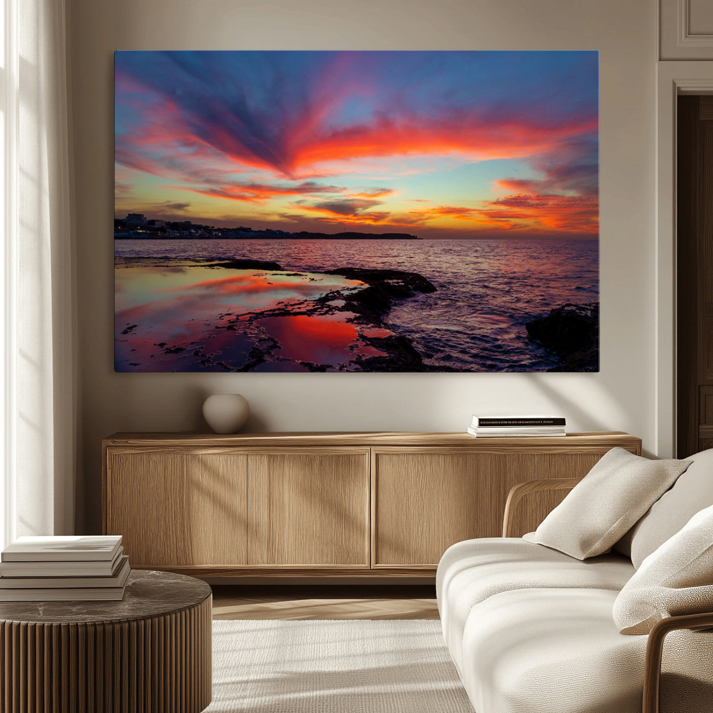 70627-MGV-CV-36X24-Glorious Sunset on The Beach Wall Art Canvas Print