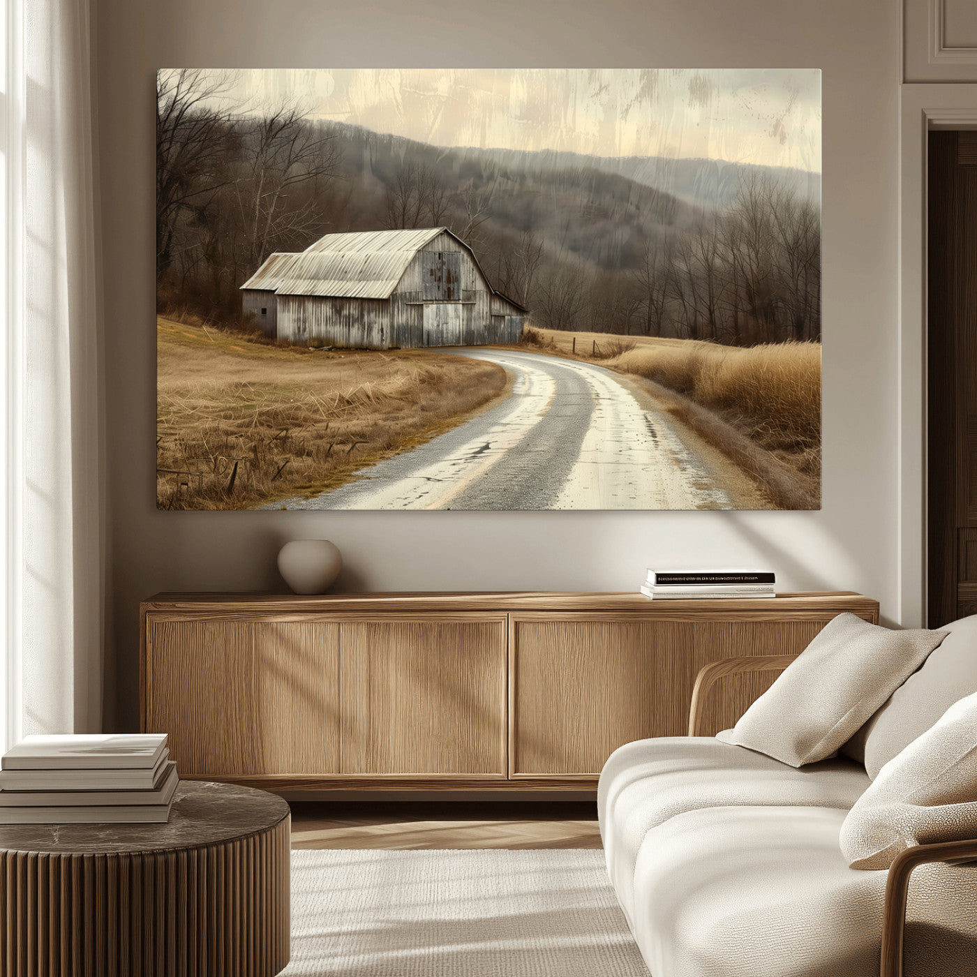 10376-MGV-CV-36X24-Vintage Barn for Farmhouse Wall Decor Canvas Print