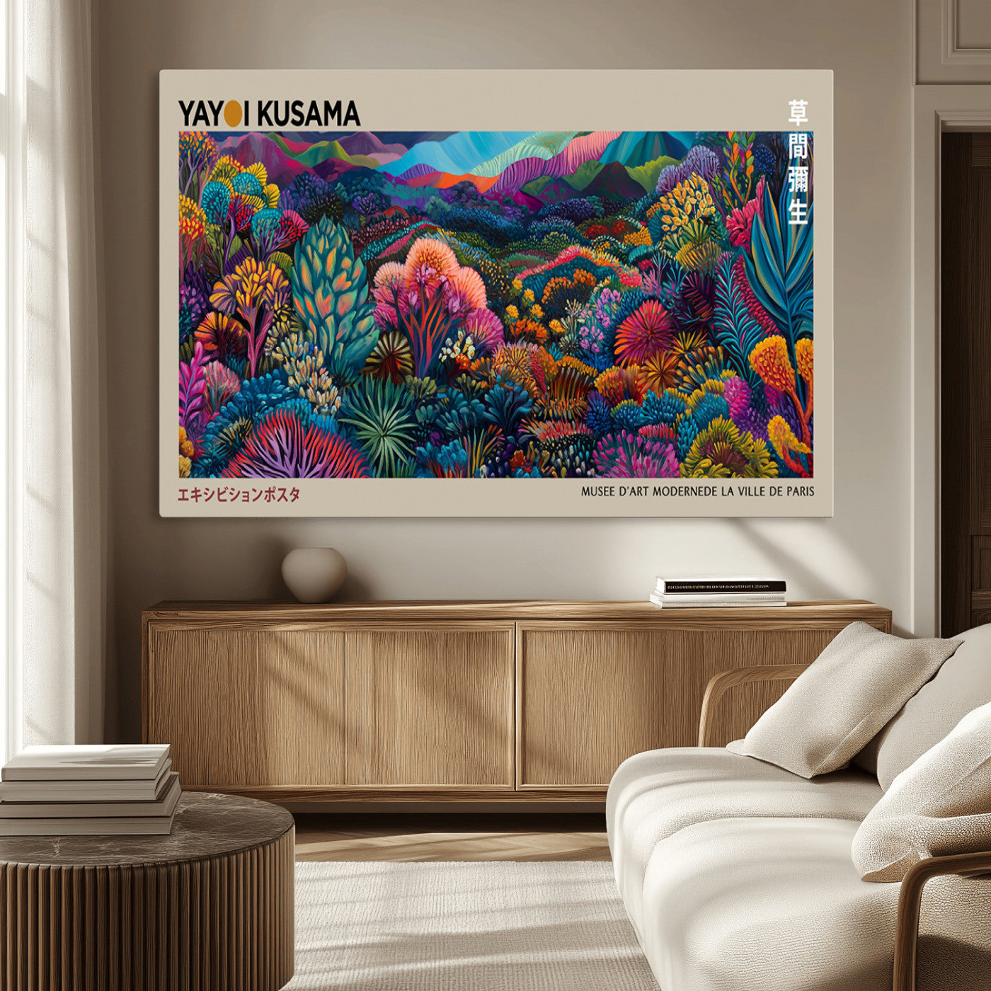 59772-MGV-CV-36X24-Framed Japanese 1986 Wall Art Print, Yayoi Kusama 1986 Wall Art Print – Japanese Wall Art Print,