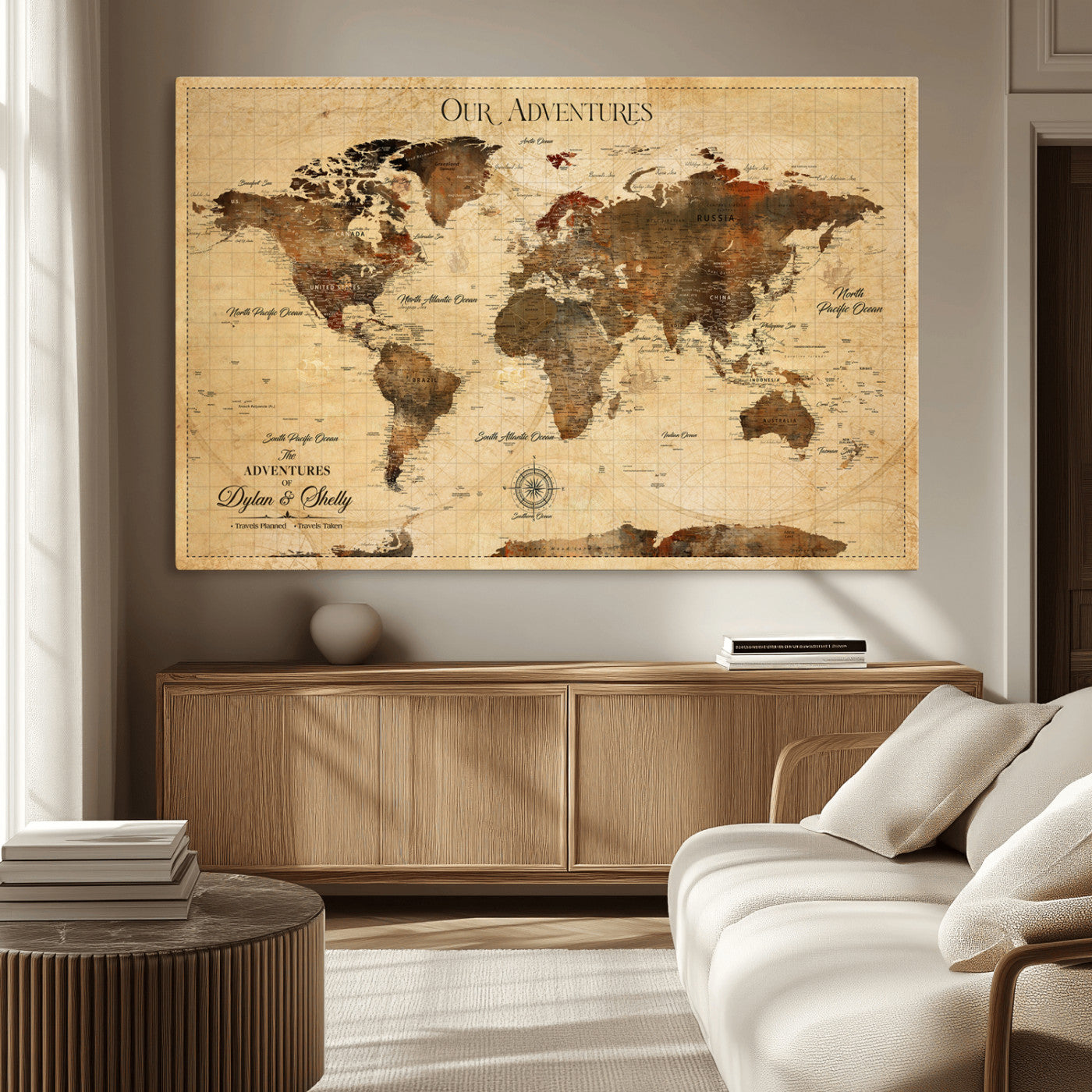 -Pastel Ocean Wall Art Canvas Print, Framed Soft Sunset Art Picture Print, Calm Sea Perfect