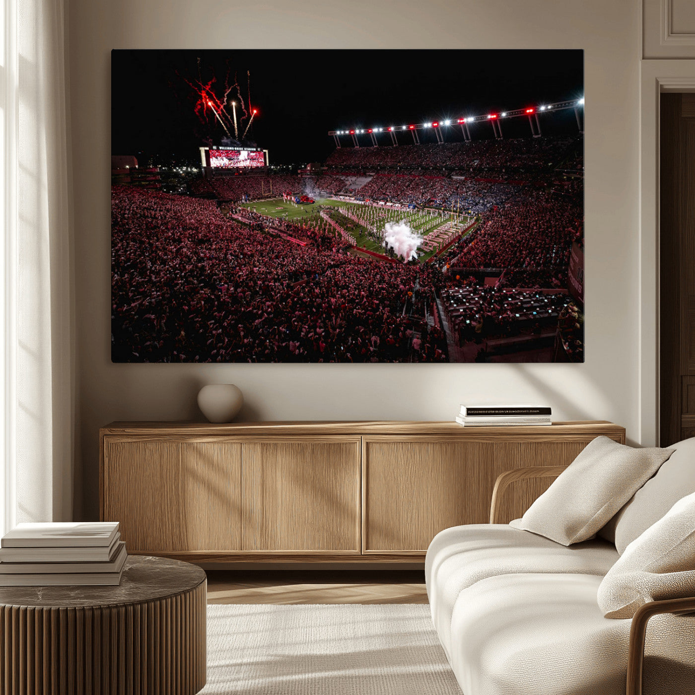 60690191-MGV-CV-36X24 - William Brice Stadium Wall Art Print – Baseball Game Room Artwork Print for Basement Dorm, Home, Office