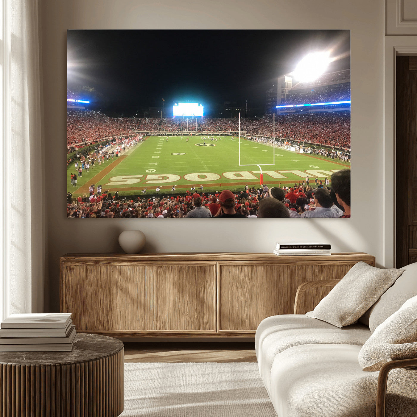 16230786-MGV-CV-36X24 - Dooley Stadium Wall Art, Sports Arena Panoramic Canvas Print, Modern Stadium Landscape Artwork for Home, Office