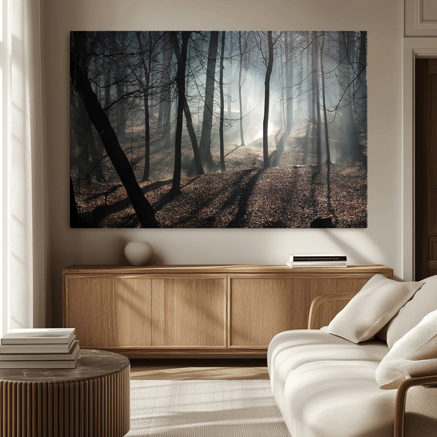 -Dark Family and Tree Wall Art Canvas Print
