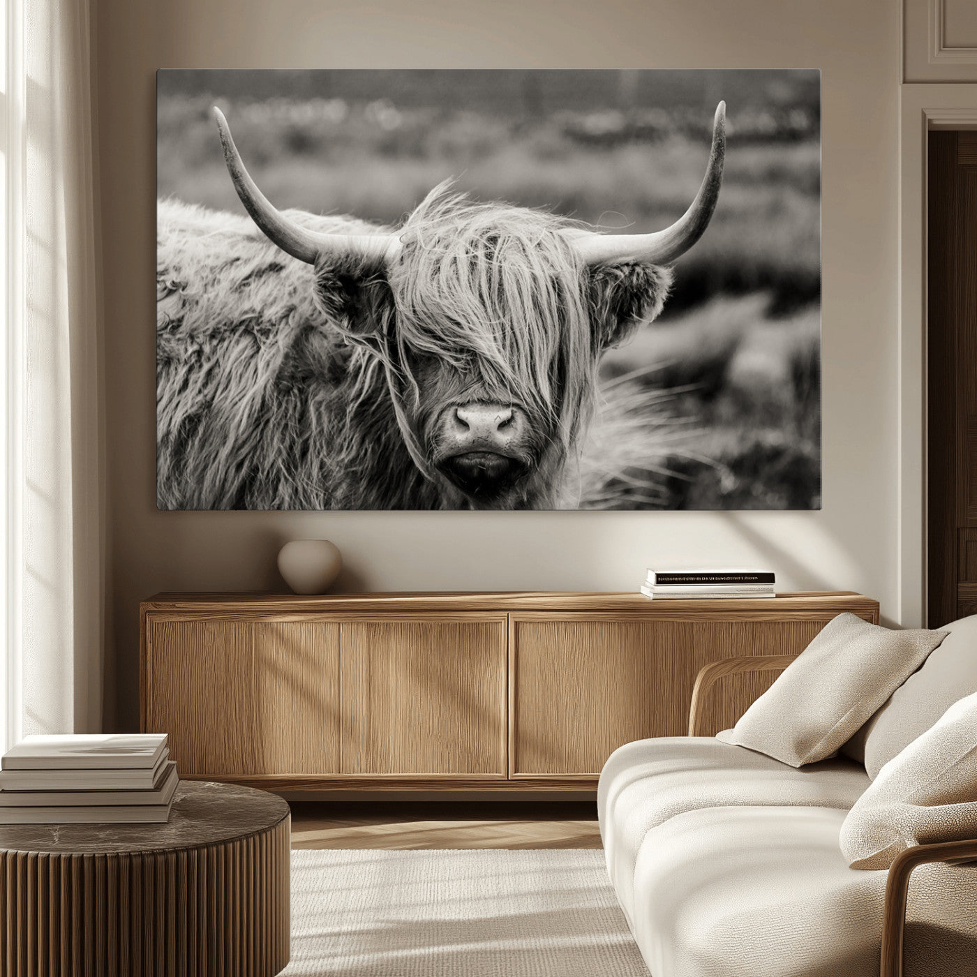 67365-MGV-CV-36X24-Cow Focus Canvas Wall Art Print