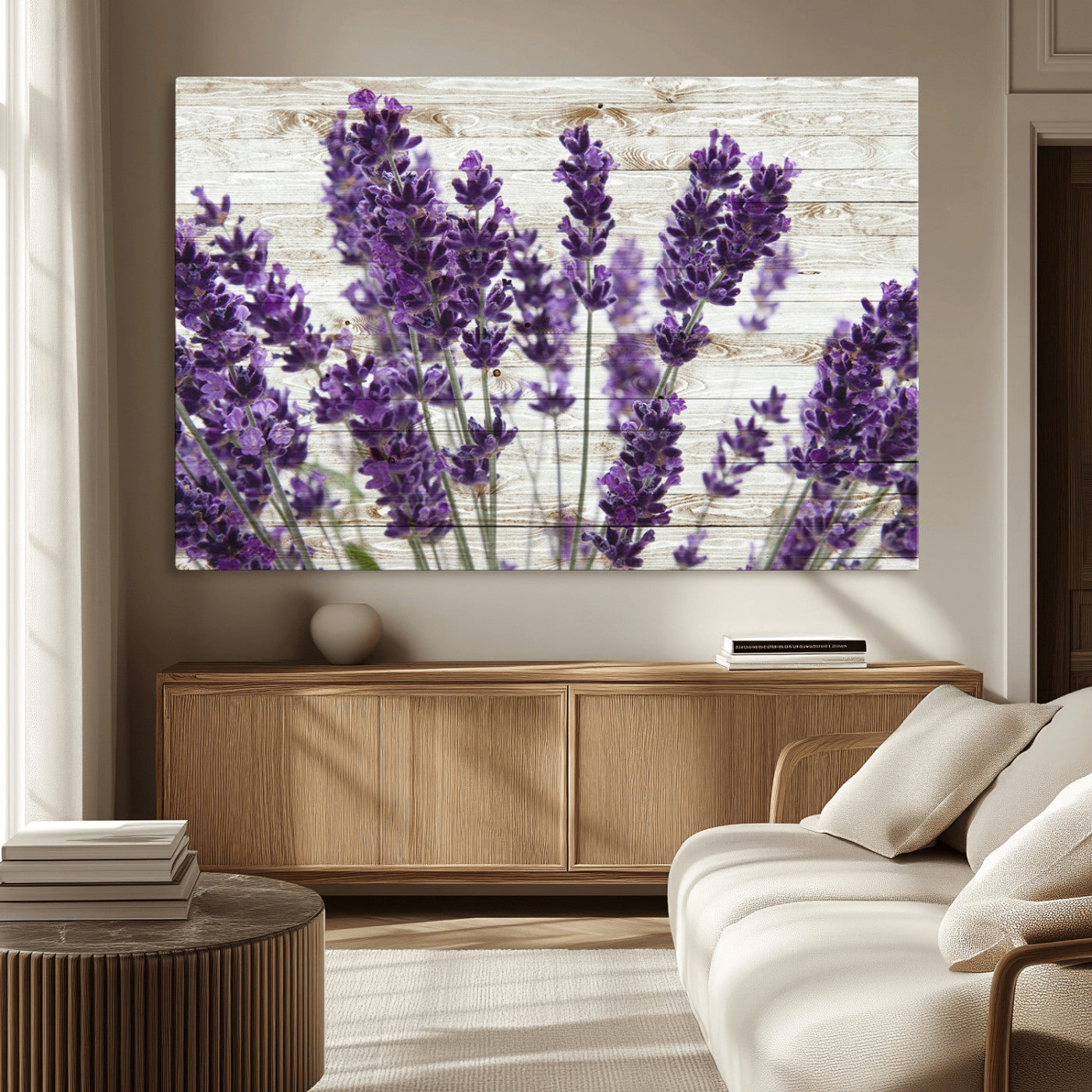 -Lavender Canvas Wall Art Flower Print