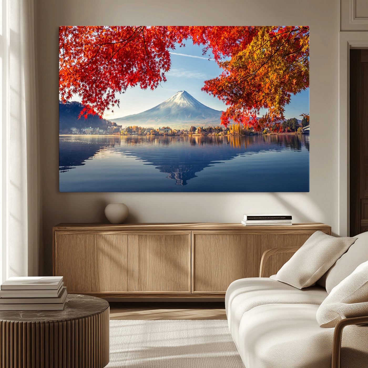 -Mount Fuji Canvas Wall Art Japan Autumn Mountain Canvas Print Wall Art