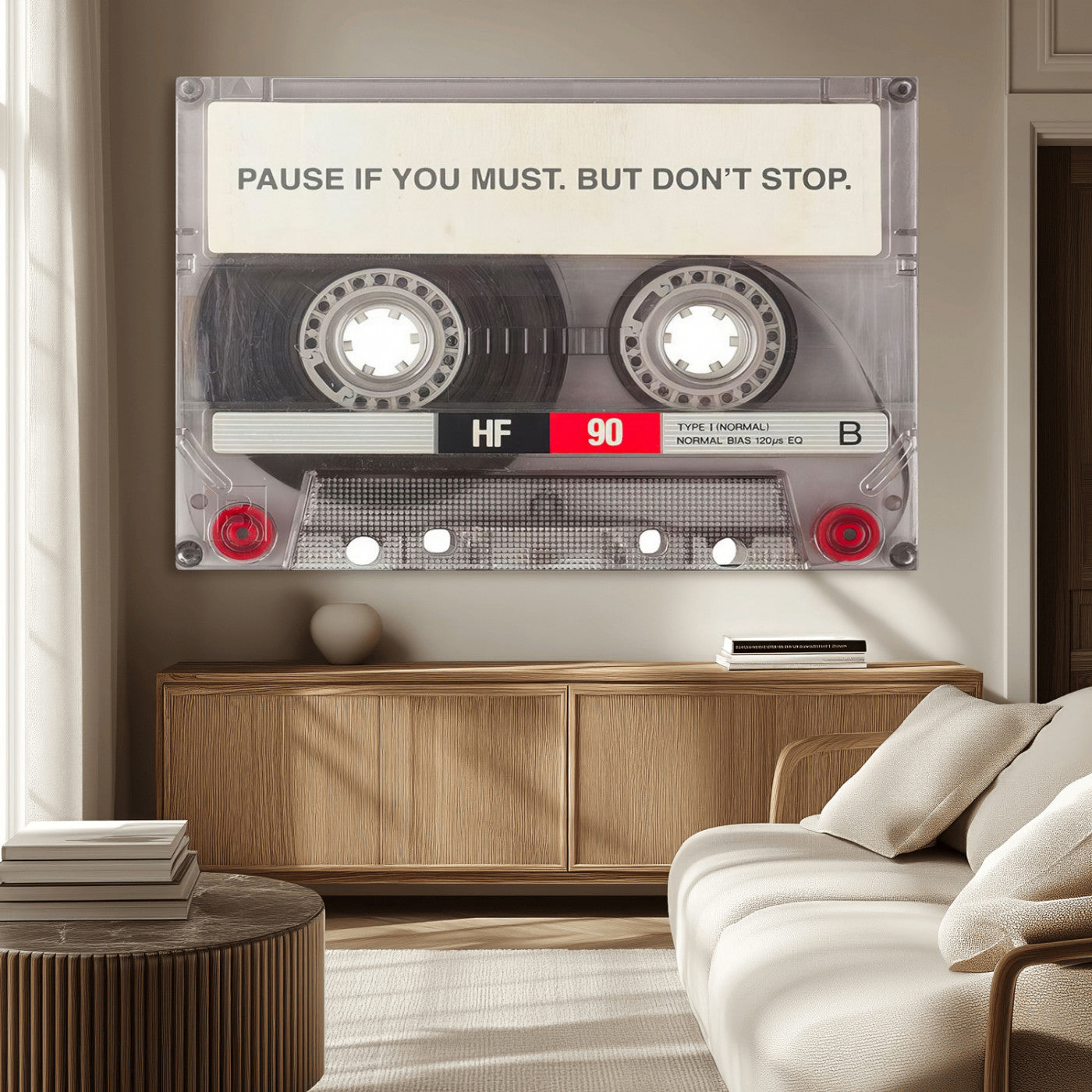 -Music Cassette Iconic Wall Art Canvas Print