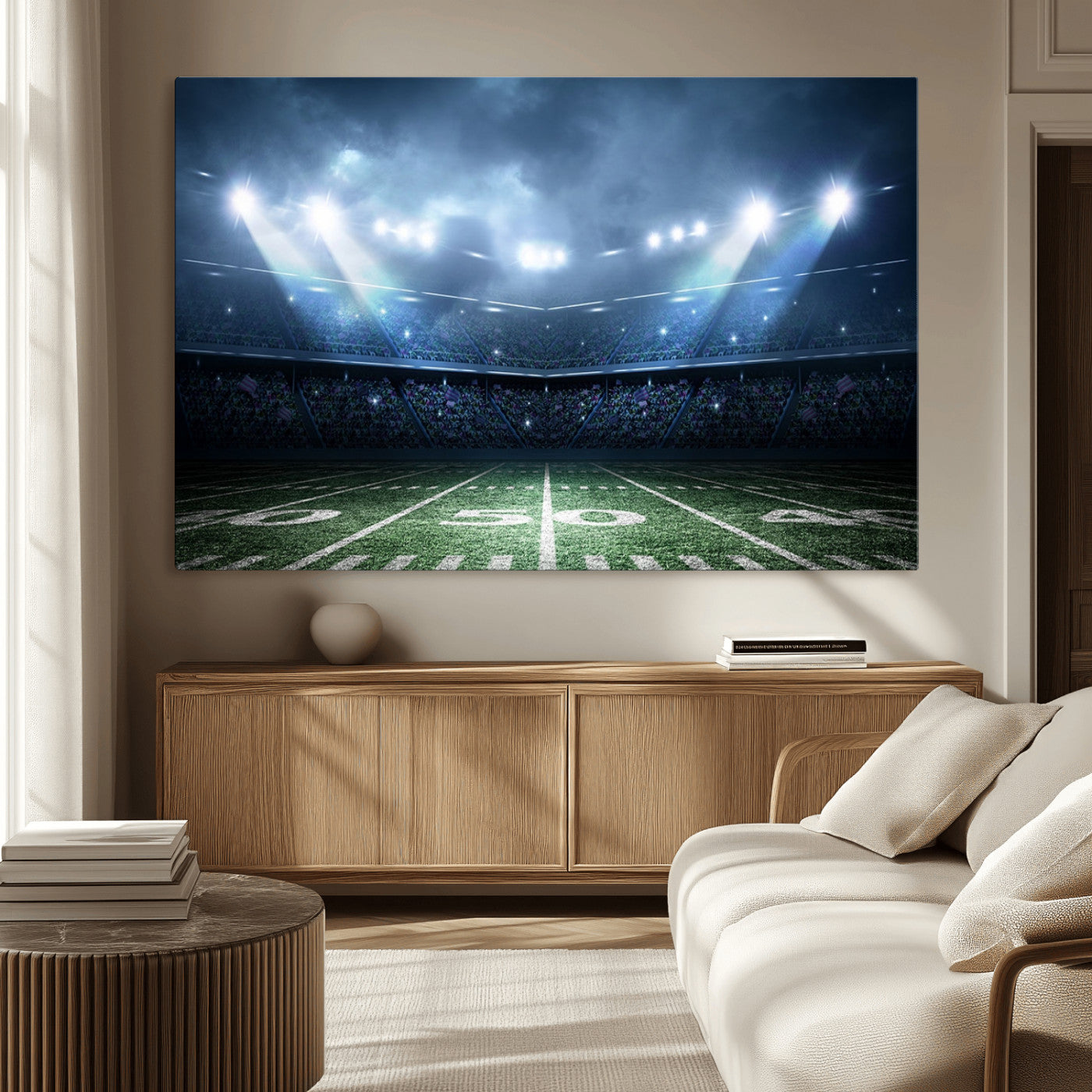74741-MGV-CV-36X24-American Football Stadium Wall Art Canvas, American Football Stadium Canvas Print