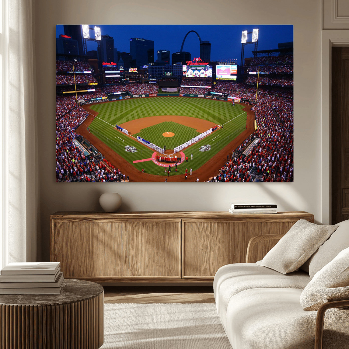 11925-MGV-CV-36X24-St. Louis Cardinals Baseball Team Print - Busch Stadium Wall Art Canvas Print