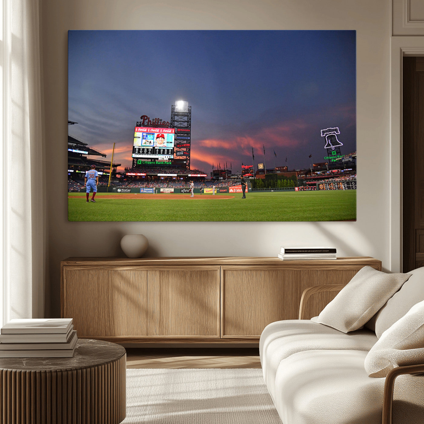 22594-MGV-CV-36X24-Philadelphia Phillies Baseball Print - Philadelphia Citizens Bank Park Stadium Wall Art, Phillies