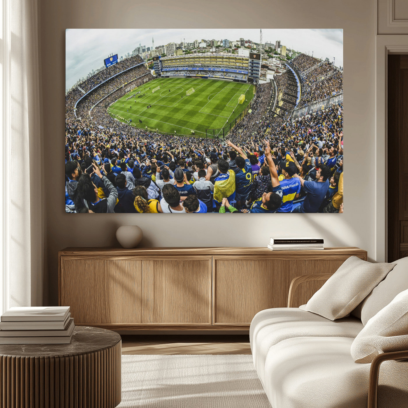63839-MGV-CV-36X24-Boca Juniors Soccer Team Print Wall Art - Buenos Aires Bombonera Stadium Canvas Print