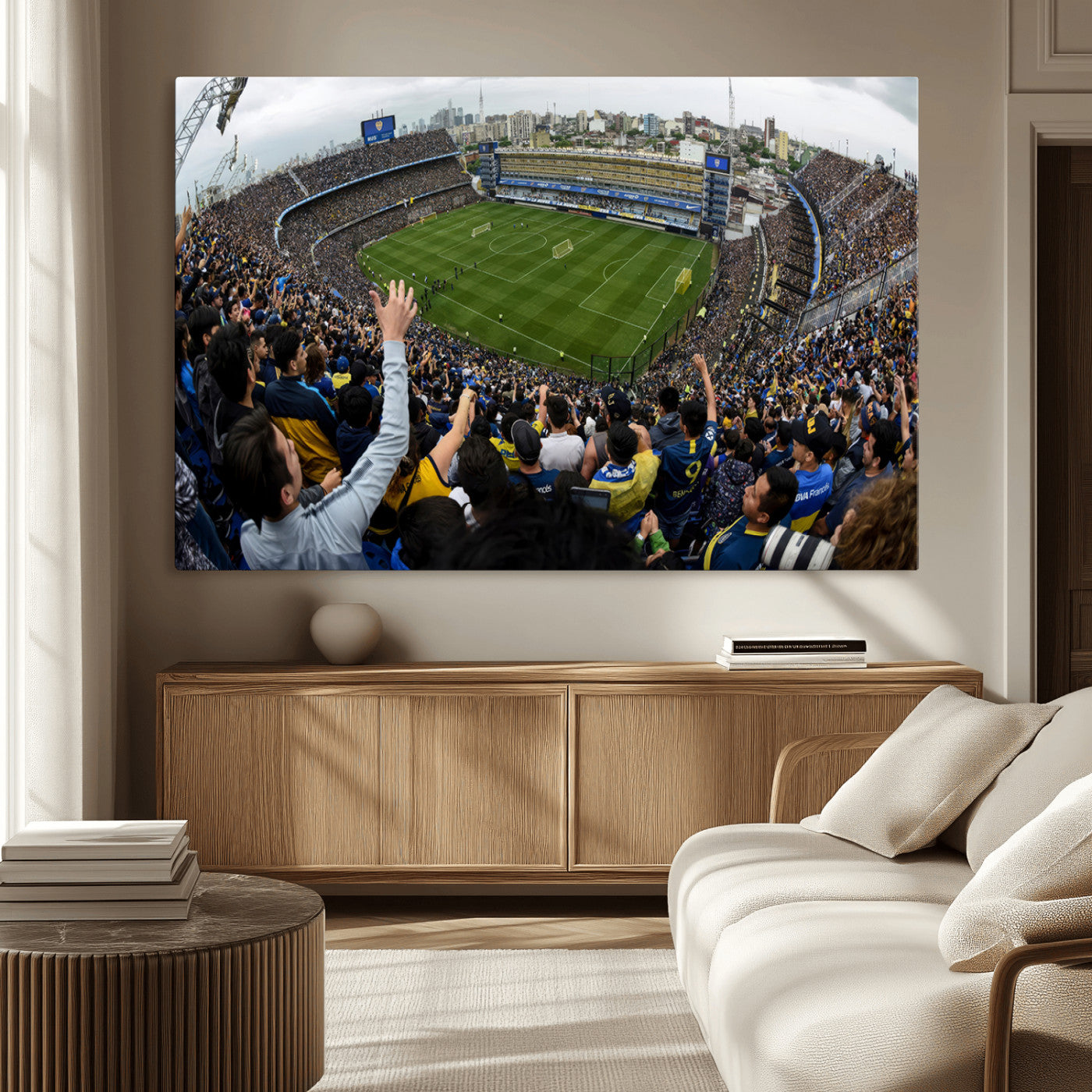 23173-MGV-CV-36X24-Boca Juniors Soccer Team Print - Buenos Aires Bombonera Stadium Wall Art Canvas Print
