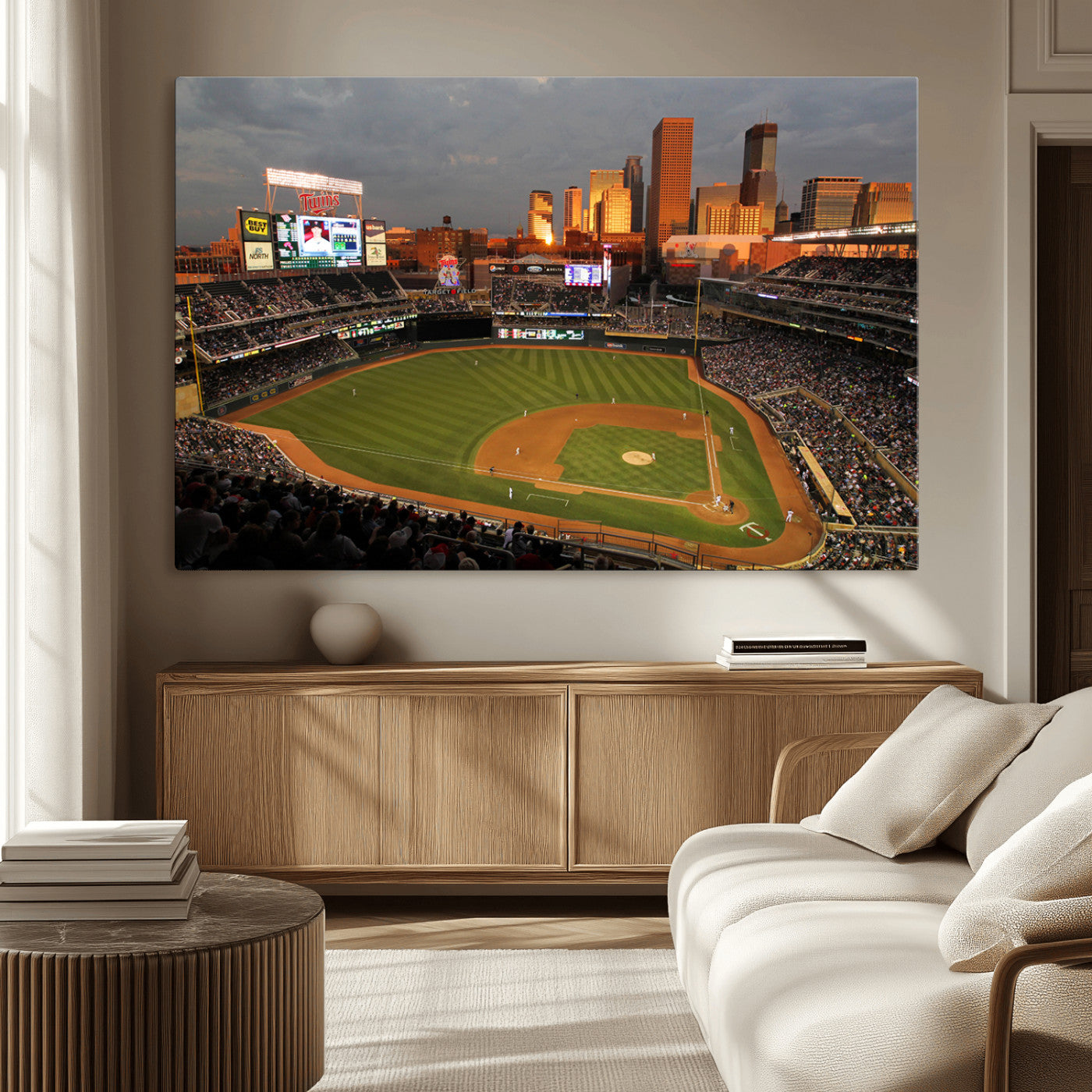 -Minnesota Twins Baseball Team Print - Minneapolis Target Field Stadium Wall Art Canvas Print