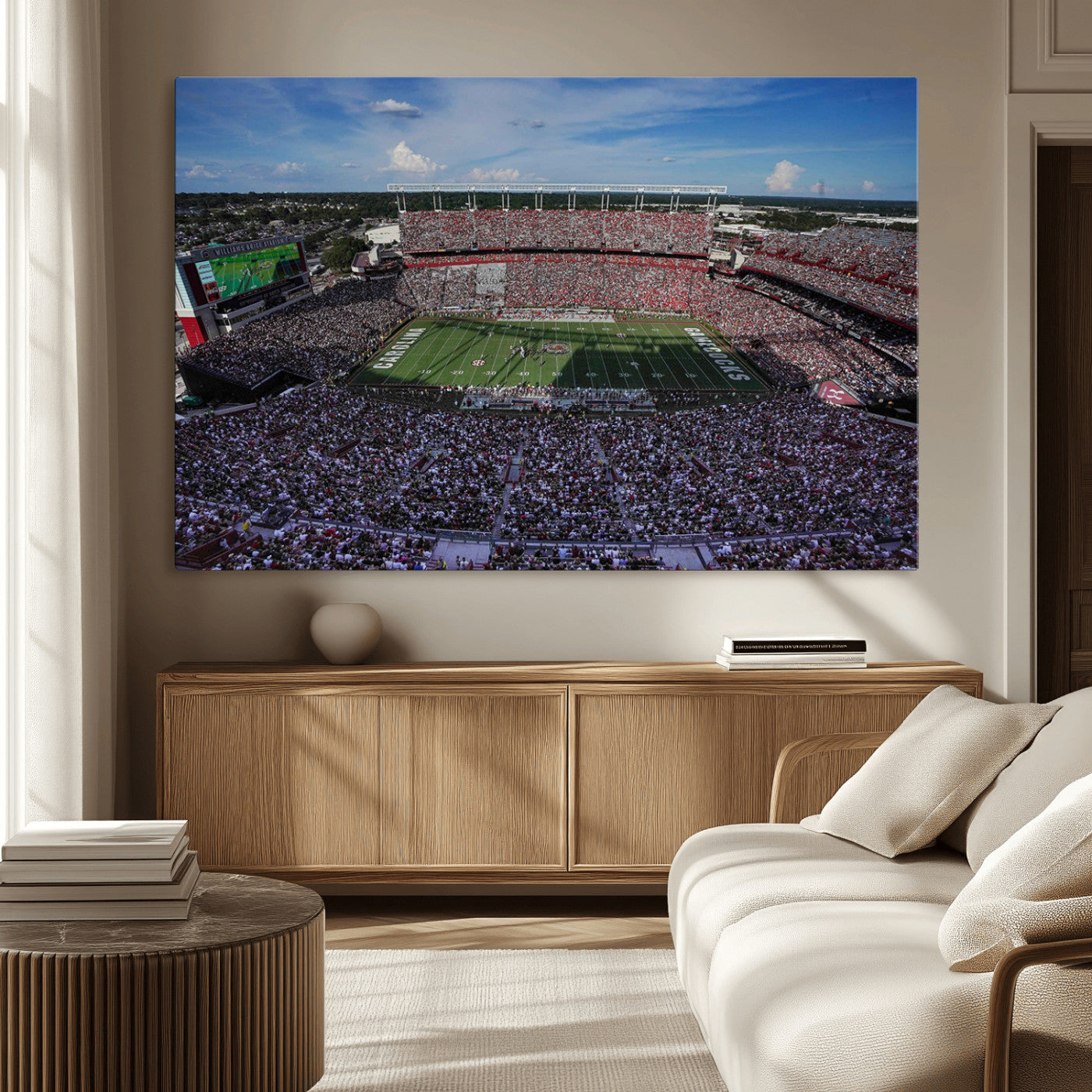 83382-MGV-CV-36X24-South Carolina Gamecocks Football Team Print - Columbia Williams-Brice Stadium Wall Art Canvas Print