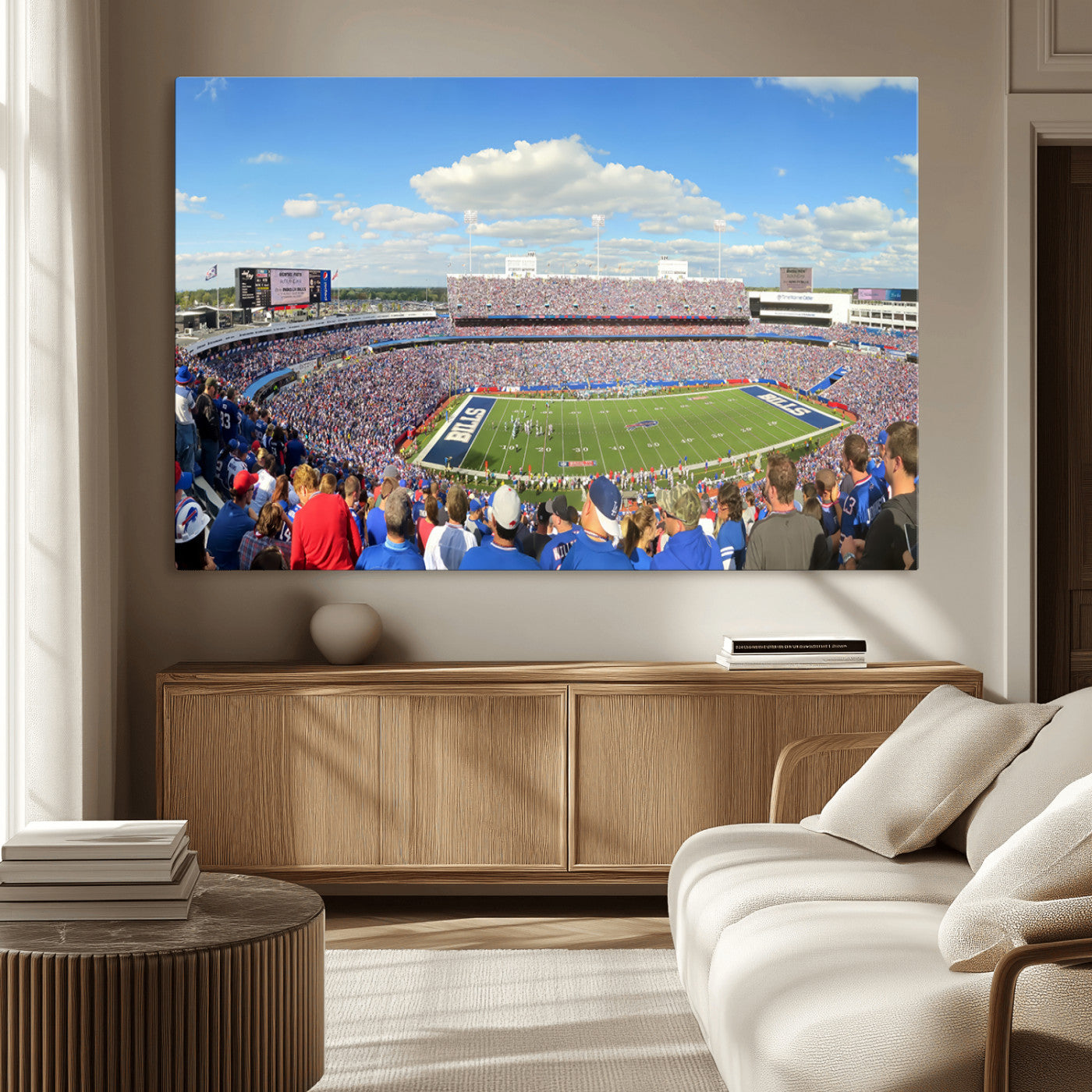 35302-MGV-CV-36X24-Buffalo Bills NFL Football Team Print - Buffalo Highmark Stadium Wall Art Canvas Print