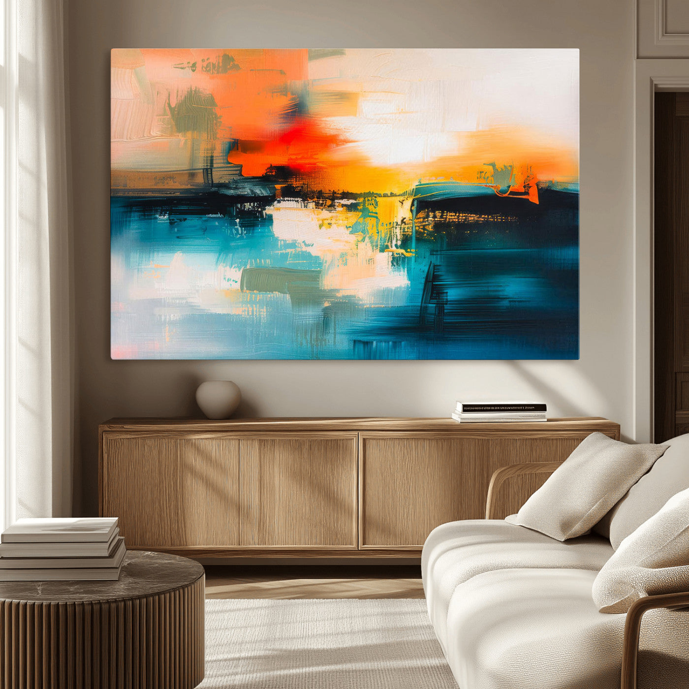 37083-MGV-CV-36X24-Colorful Abstract Wall Art | Bold Modern Canvas Print | Ready to Hang and Framed for Living Room or