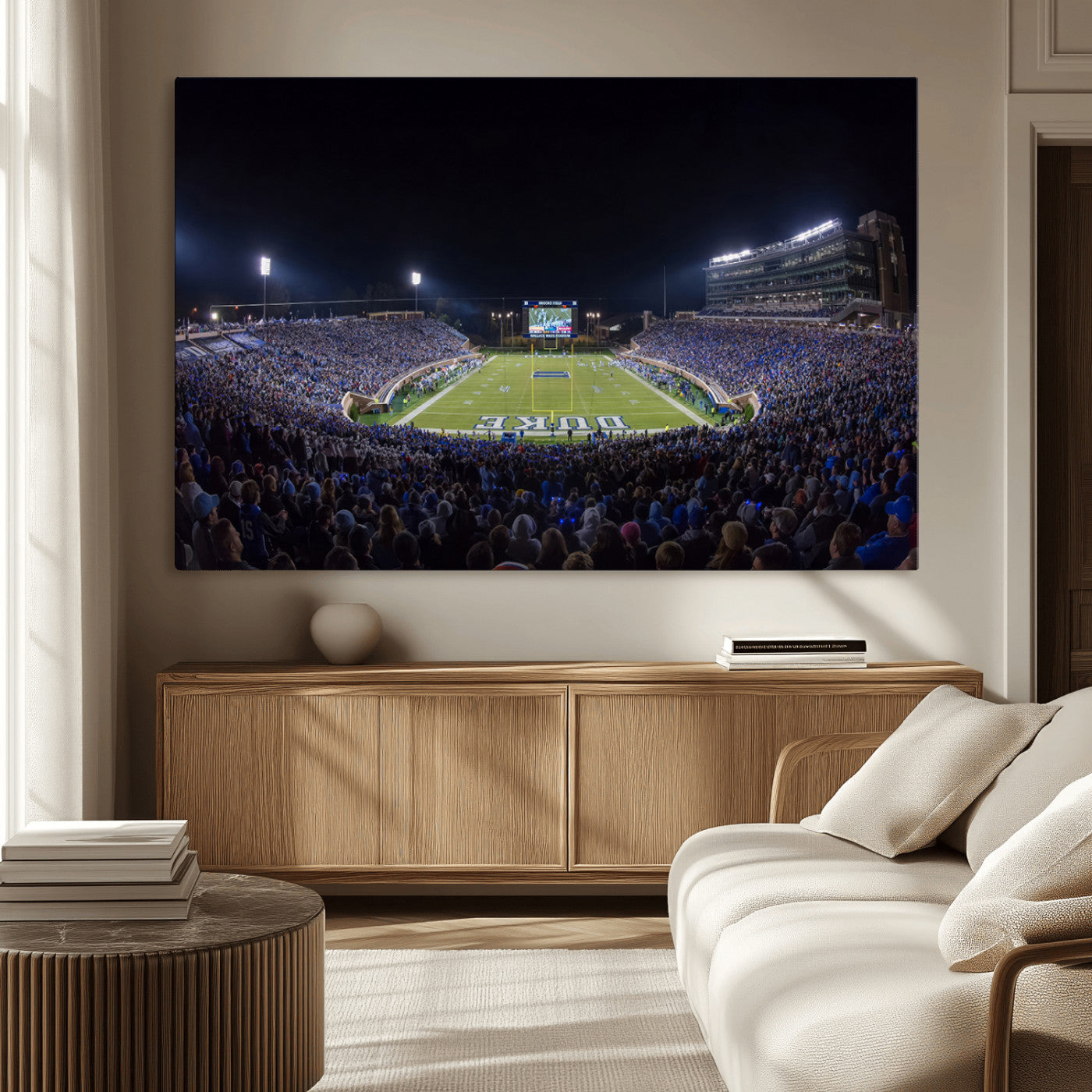 21070-MGV-CV-36X24-Duke University Blue Devils Football Team Print - Durham Wallace Wade Stadium Wall Art Canvas Print