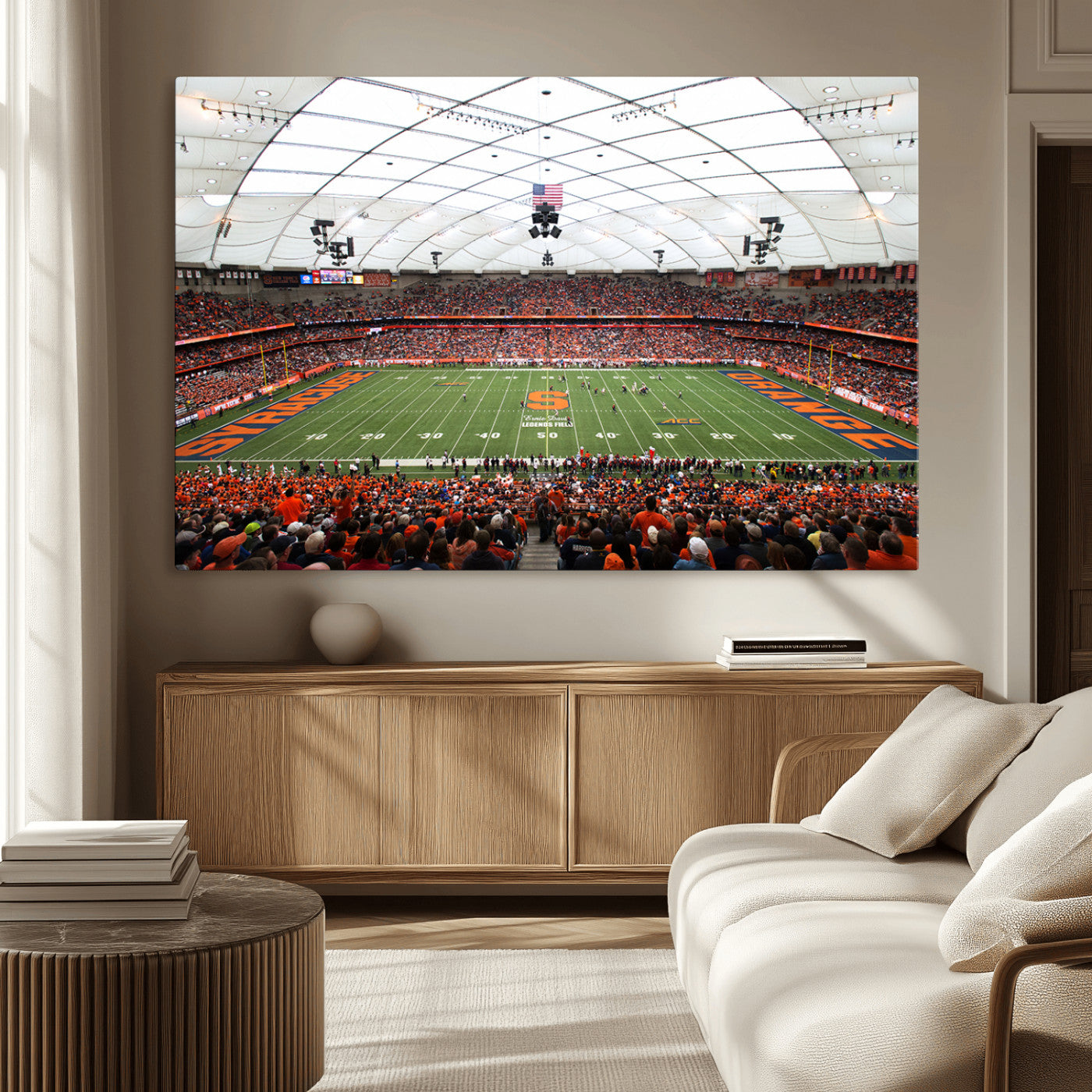 -Syracuse University Orange Football Team Print - Syracuse JMA Wireless Dome Wall Art Canvas Print