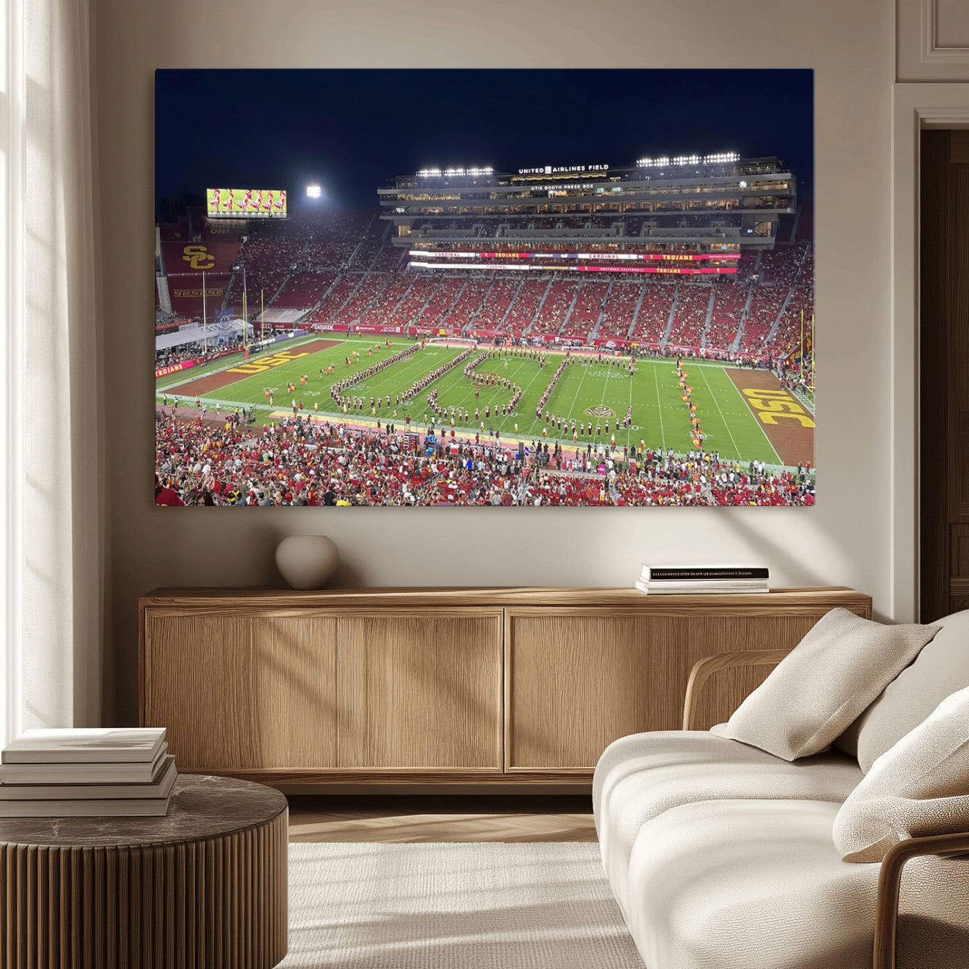 -The University of Southern California USC Trojans Football Team Print - Los Angeles Memorial