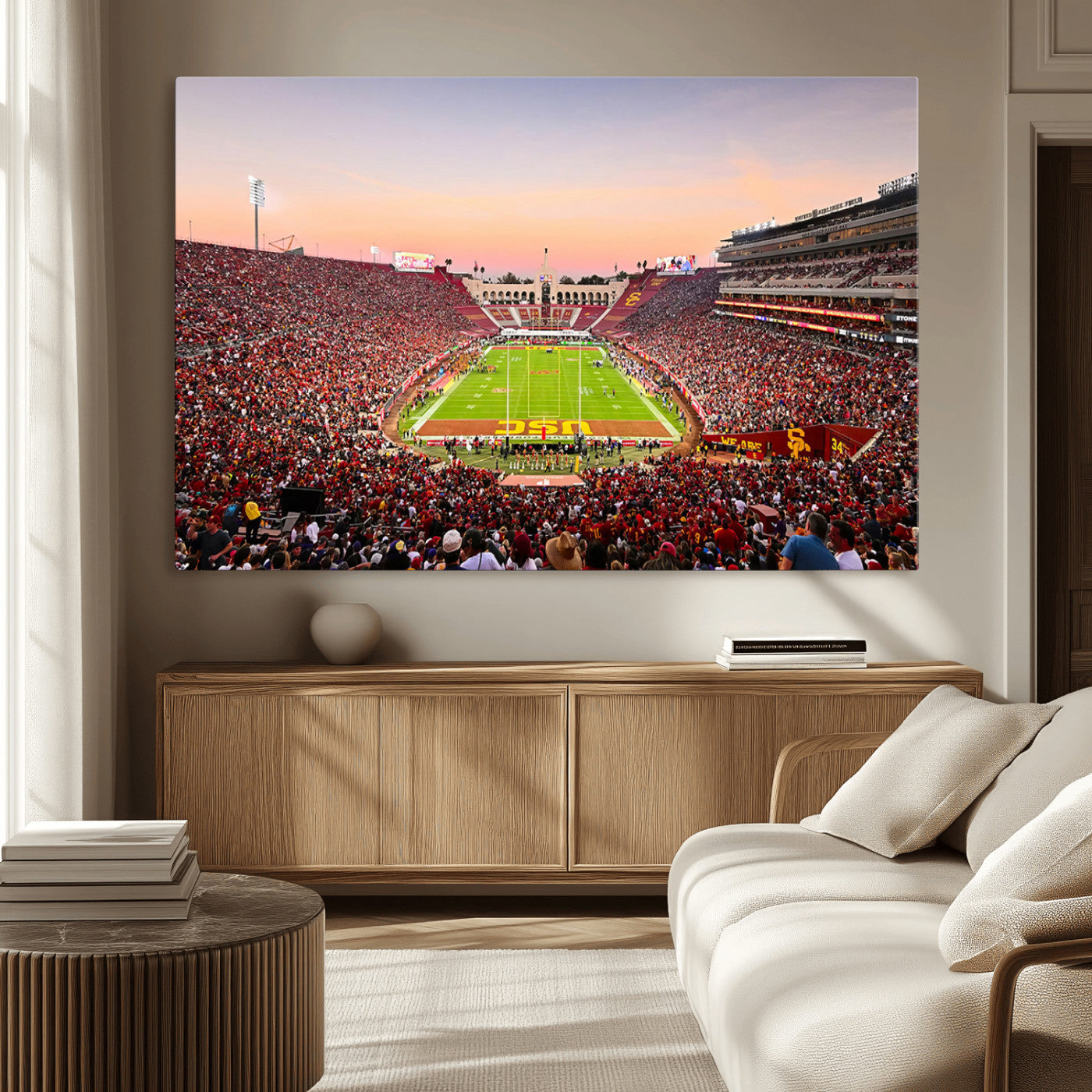 -The University of Southern California USC Trojans Football Team Print - Los Angeles Memorial
