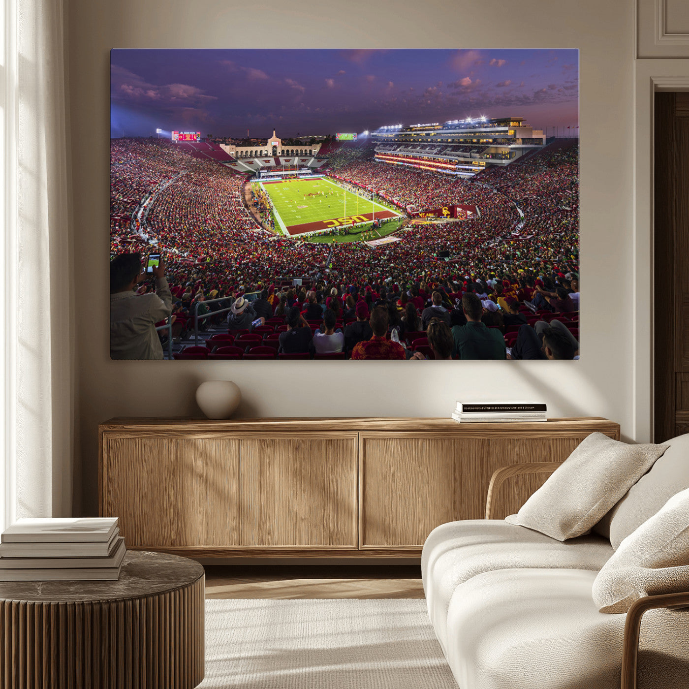 -The University of Southern California USC Trojans Football Team Print - Los Angeles Memorial