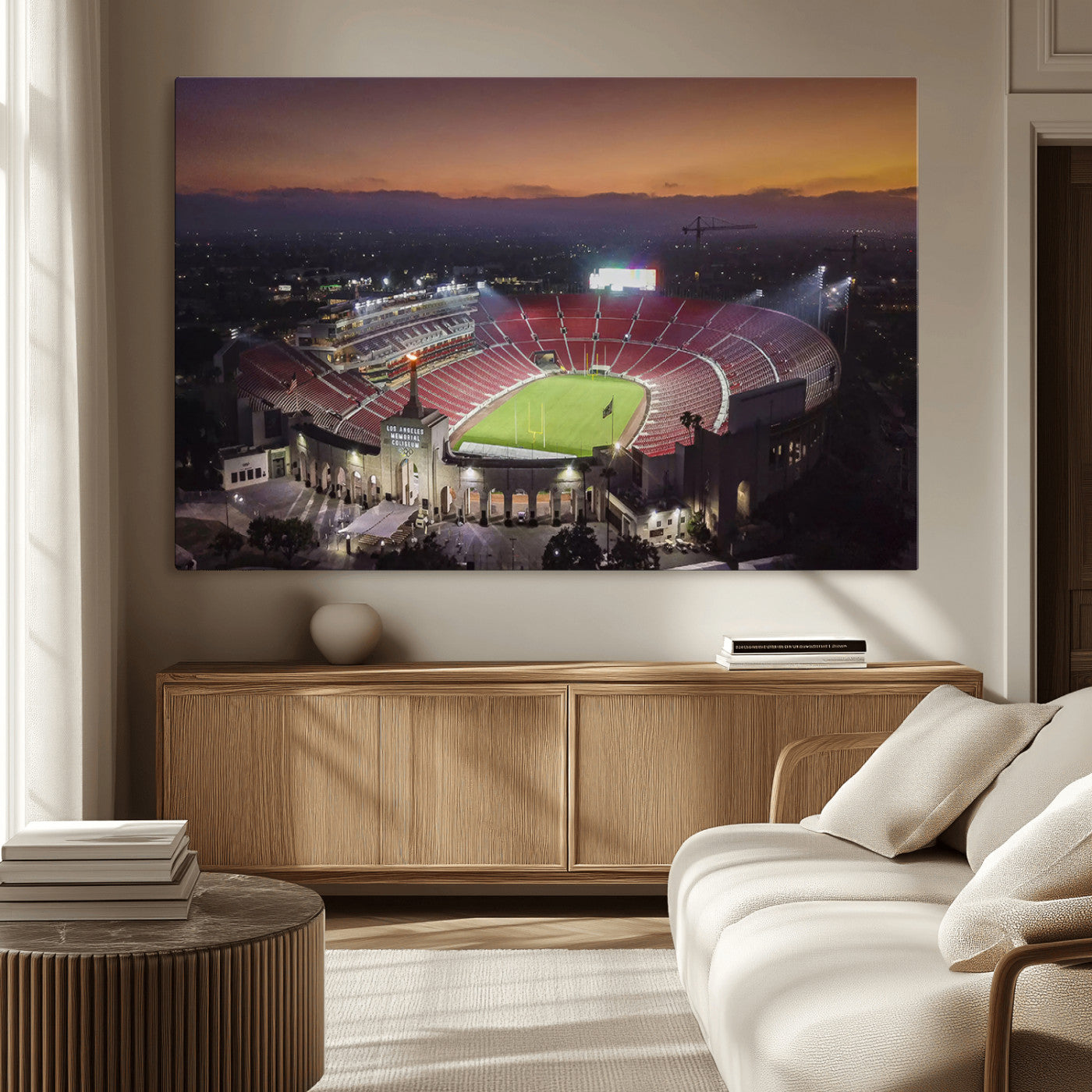 -The University of Southern California USC Trojans Football Team Print - Los Angeles Memorial