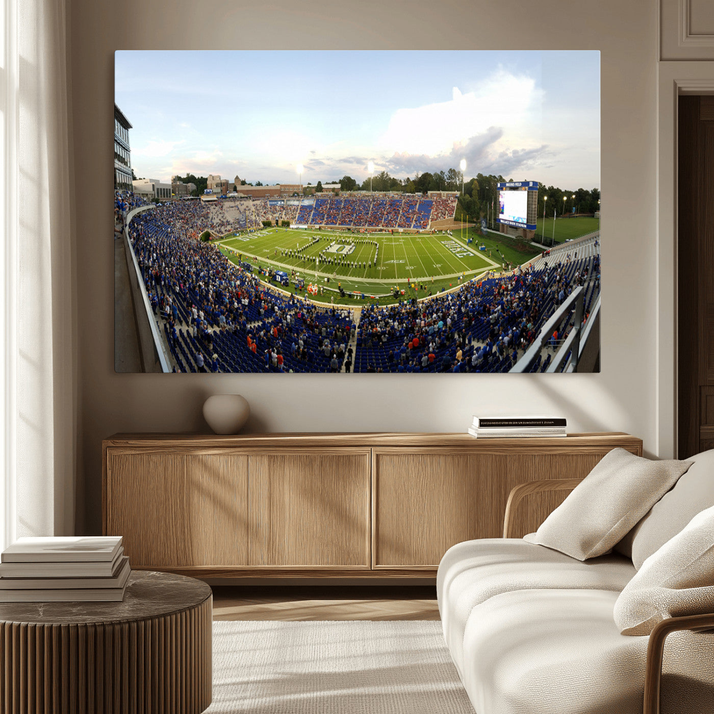 -The Duke University Blue Devils Football Team Print - Durham Wallace Wade Stadium Wall Art Canvas