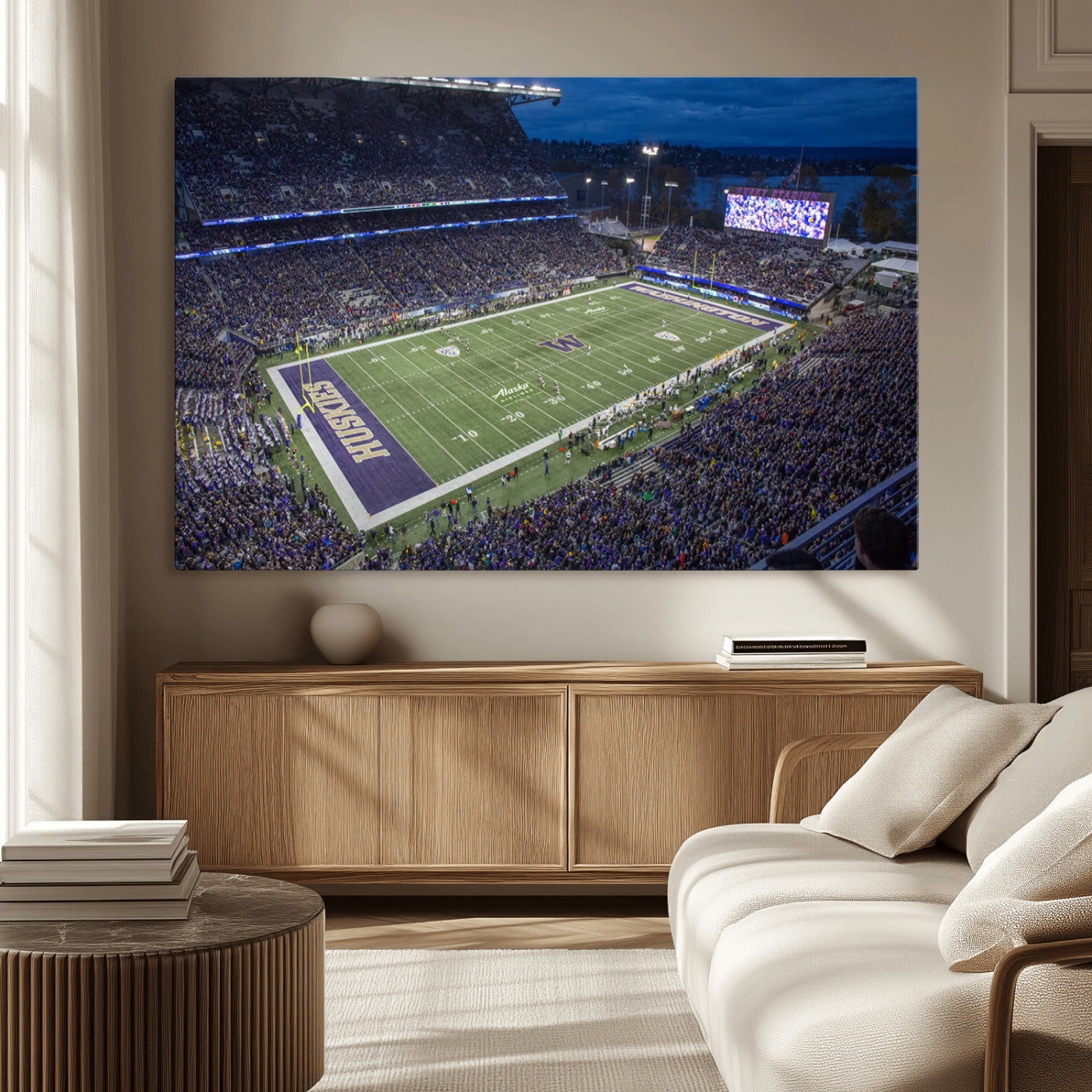 -The University of Washington Huskies Football Team Print - Seattle Husky Stadium Wall Art Canvas