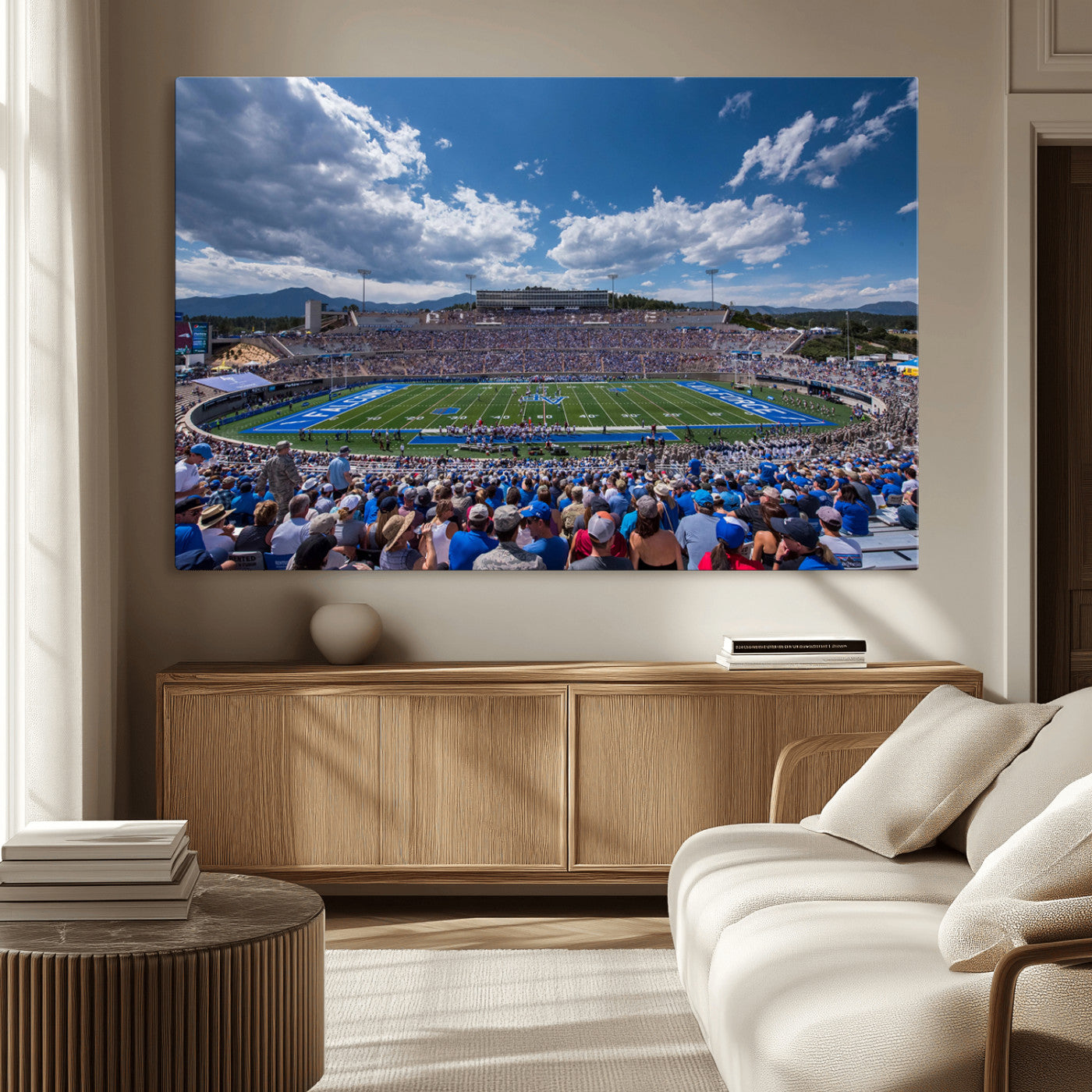 59281-MGV-CV-36X24-Air Force Falcons Football Team Print - Colorado Springs Falcon Stadium Wall Art Canvas Print