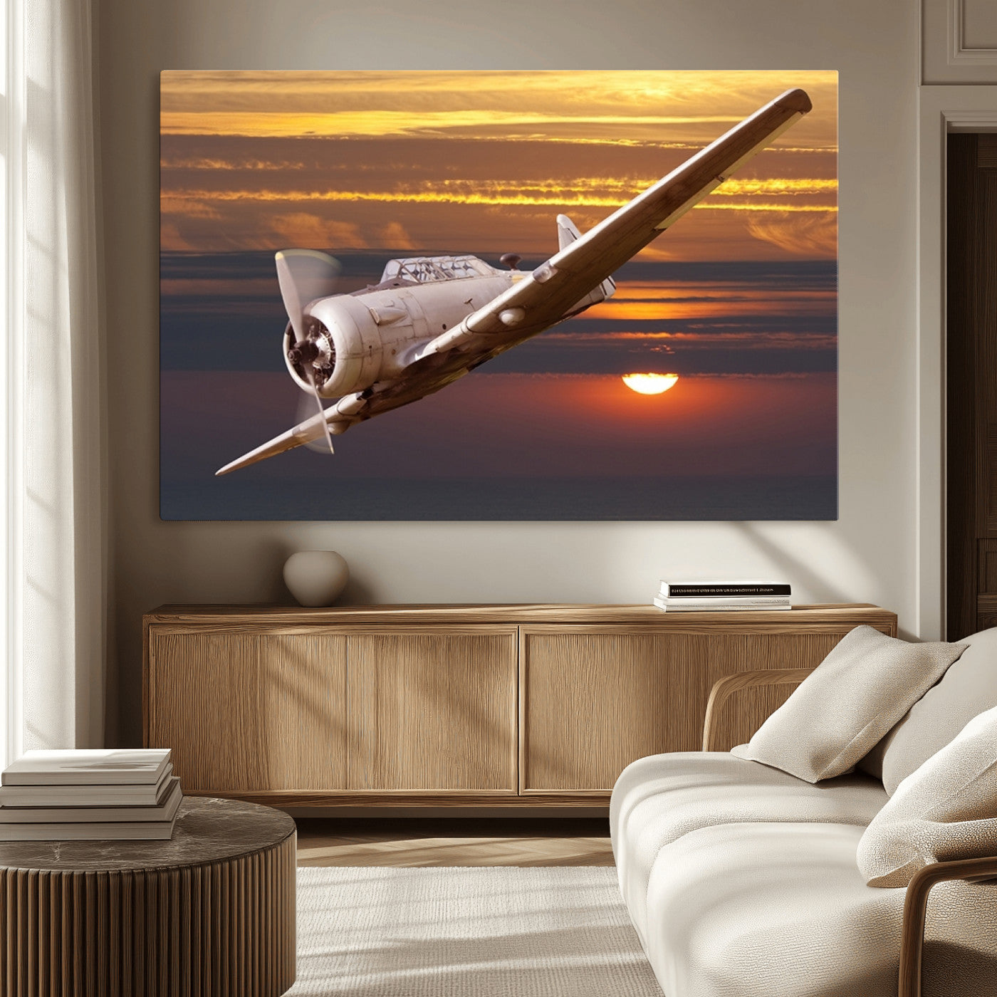 -Old War Plane Wall Art Canvas Print