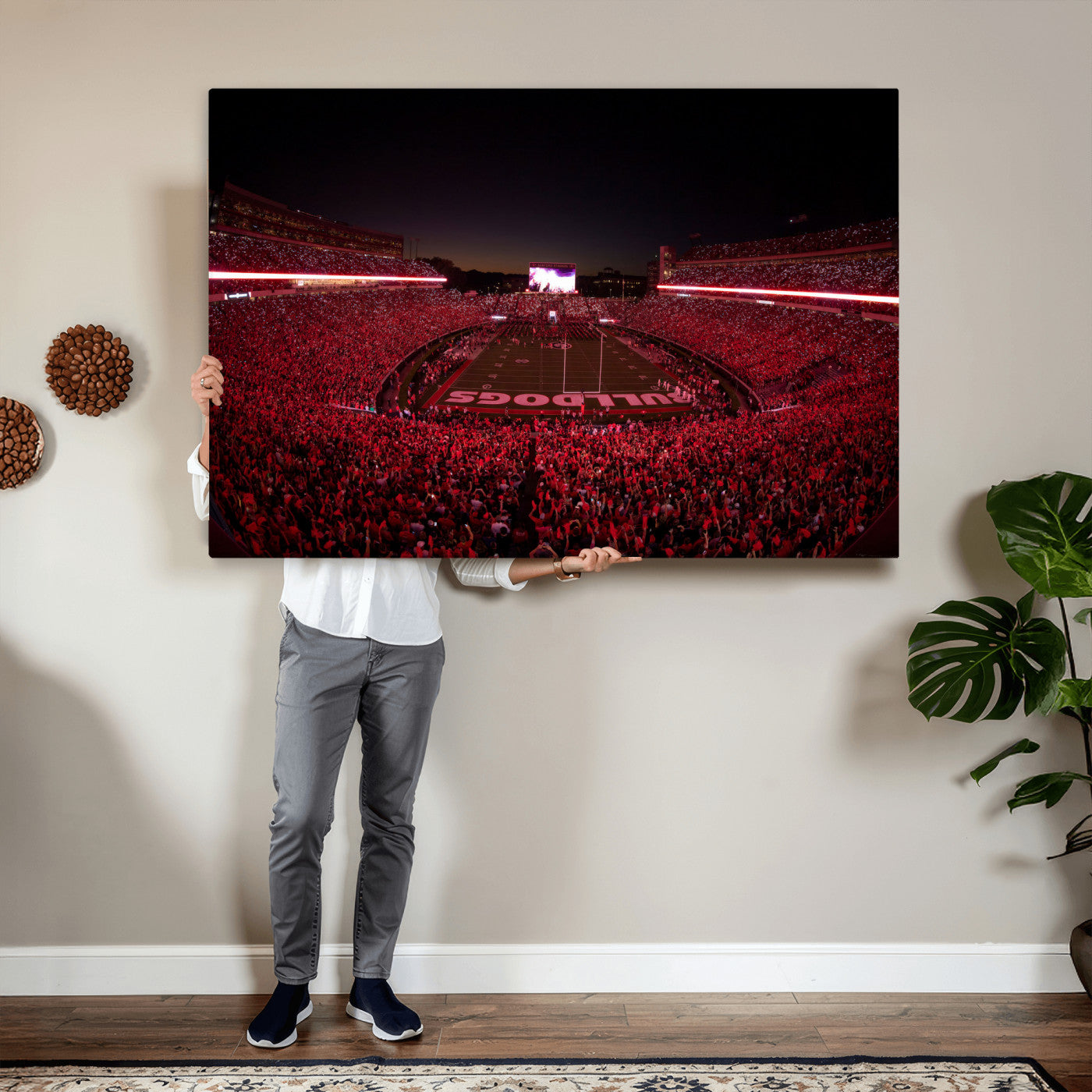 76277124-MGV-CV-36X24 - Sanford Stadium Wall Art Canvas Print – Georgia Bulldogs Football Artwork Print for Home, Office, and Sports Room Decor