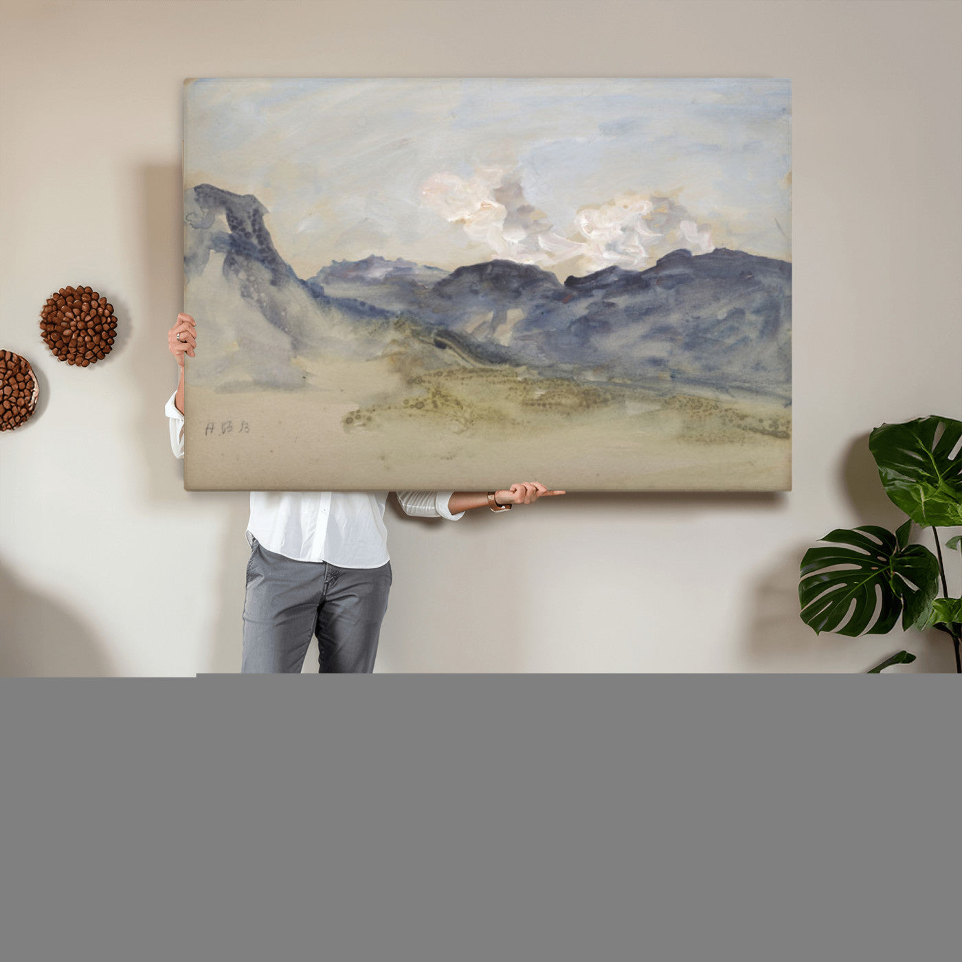 14644686-MGV-CV-36X24 - Alps Hercules Brabazon Brabazon Abstract Wall Art Canvas Print for Modern Home Decor