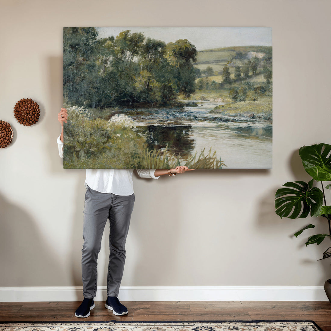 Streamside by Edward Mitchell Bannister Wall Art Canvas Print