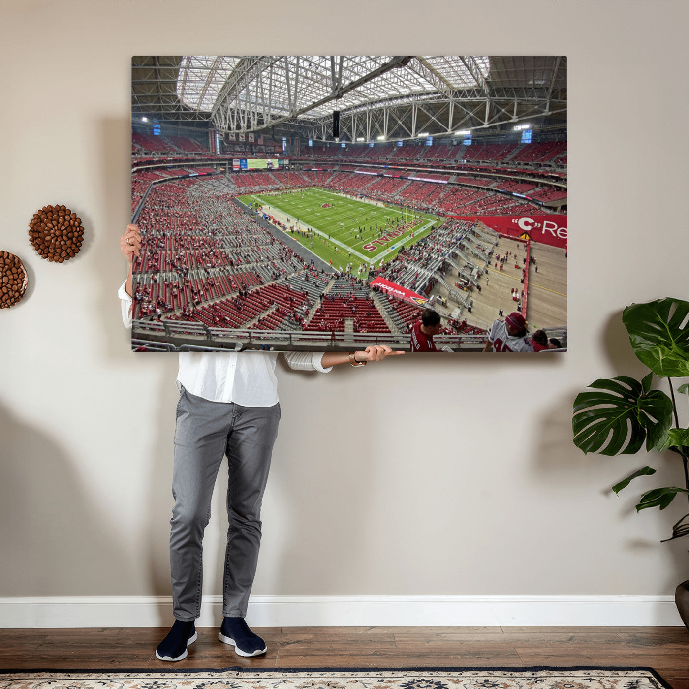 30579717-MGV-CV-36X24 - State Farm Stadium Canvas Wall Art, Arizona Cardinals Football Stadium Print, Glendale NFL Arena Panorama Artwork