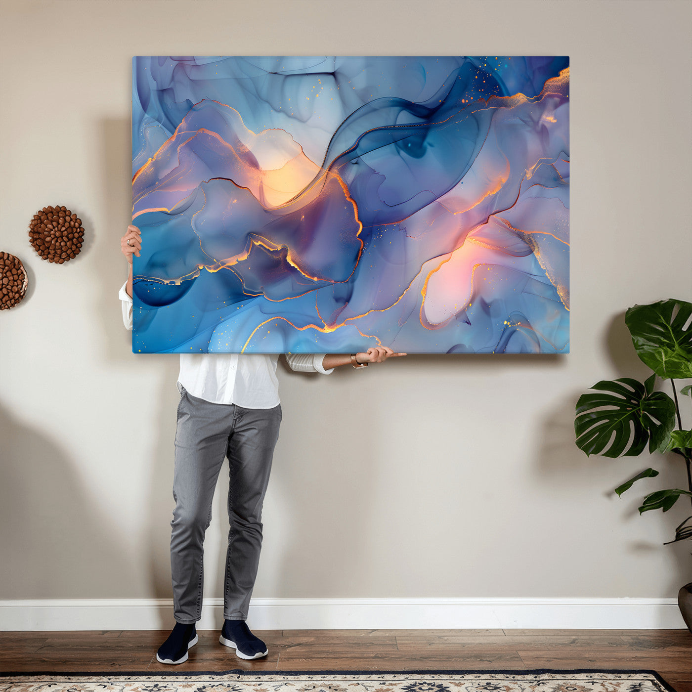 13710509-MGV-CV-36X24 - Colorful Abstract Canvas Wall Art Print, Vibrant Popup Color Art Print
