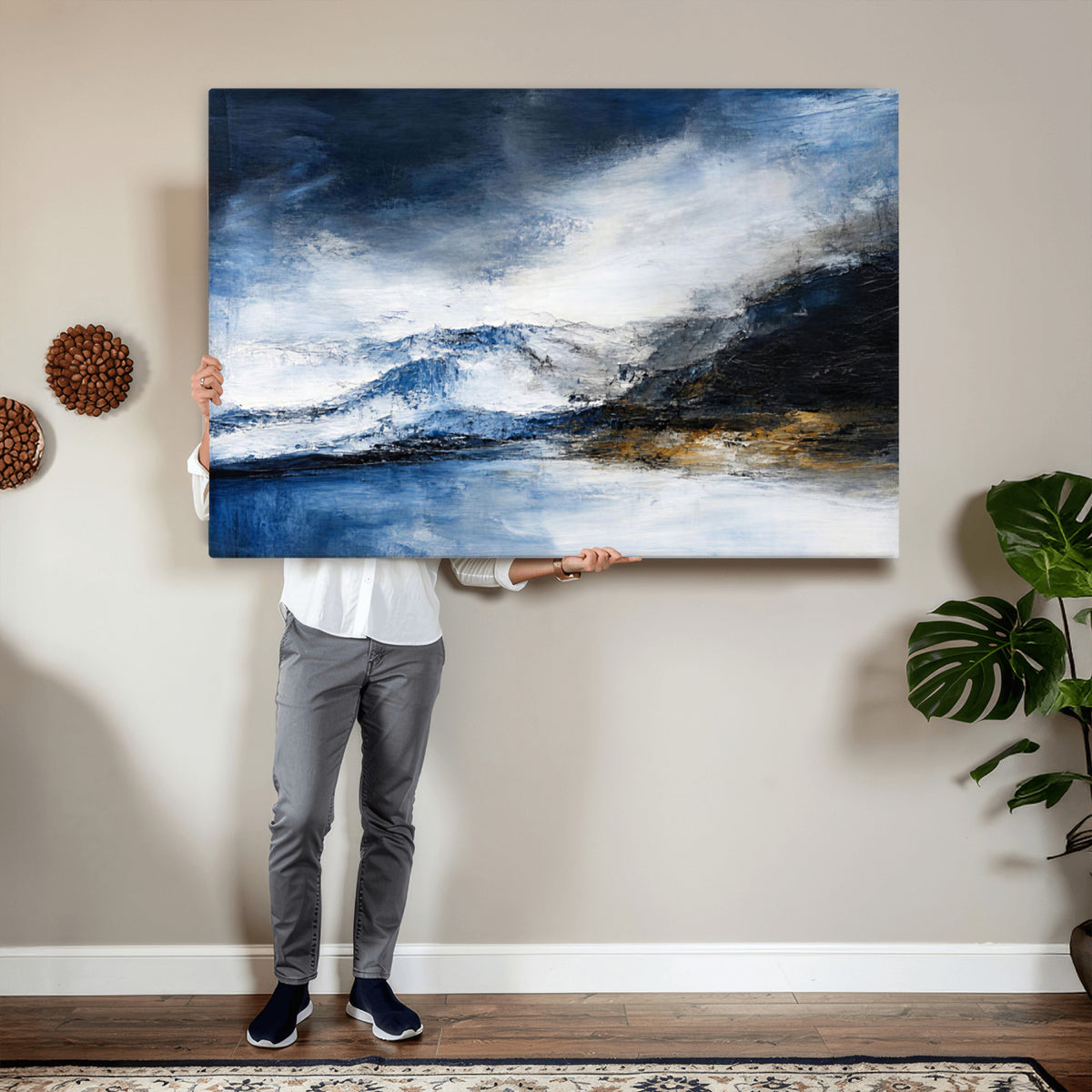 48142030-MGV-CV-36X24 - Extra Large Abstract Wall Art Canvas Print