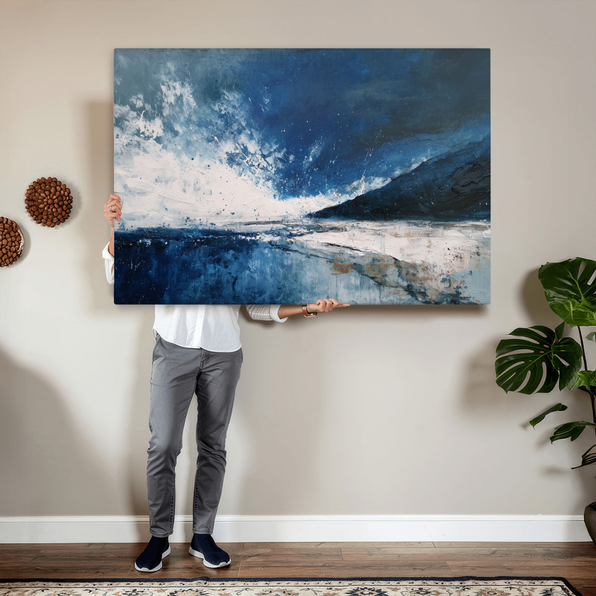 76136620-MGV-CV-36X24 - Extra Large Abstract Wall Art Canvas Print