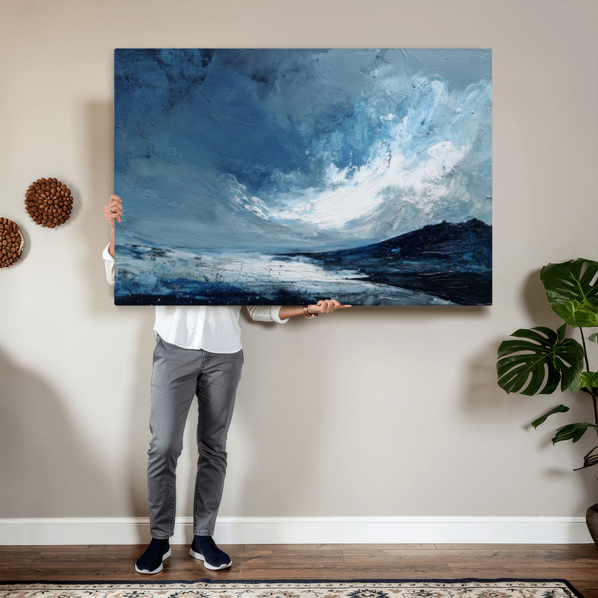 66685630-MGV-CV-36X24 - Extra Large Abstract Wall Art Canvas Print