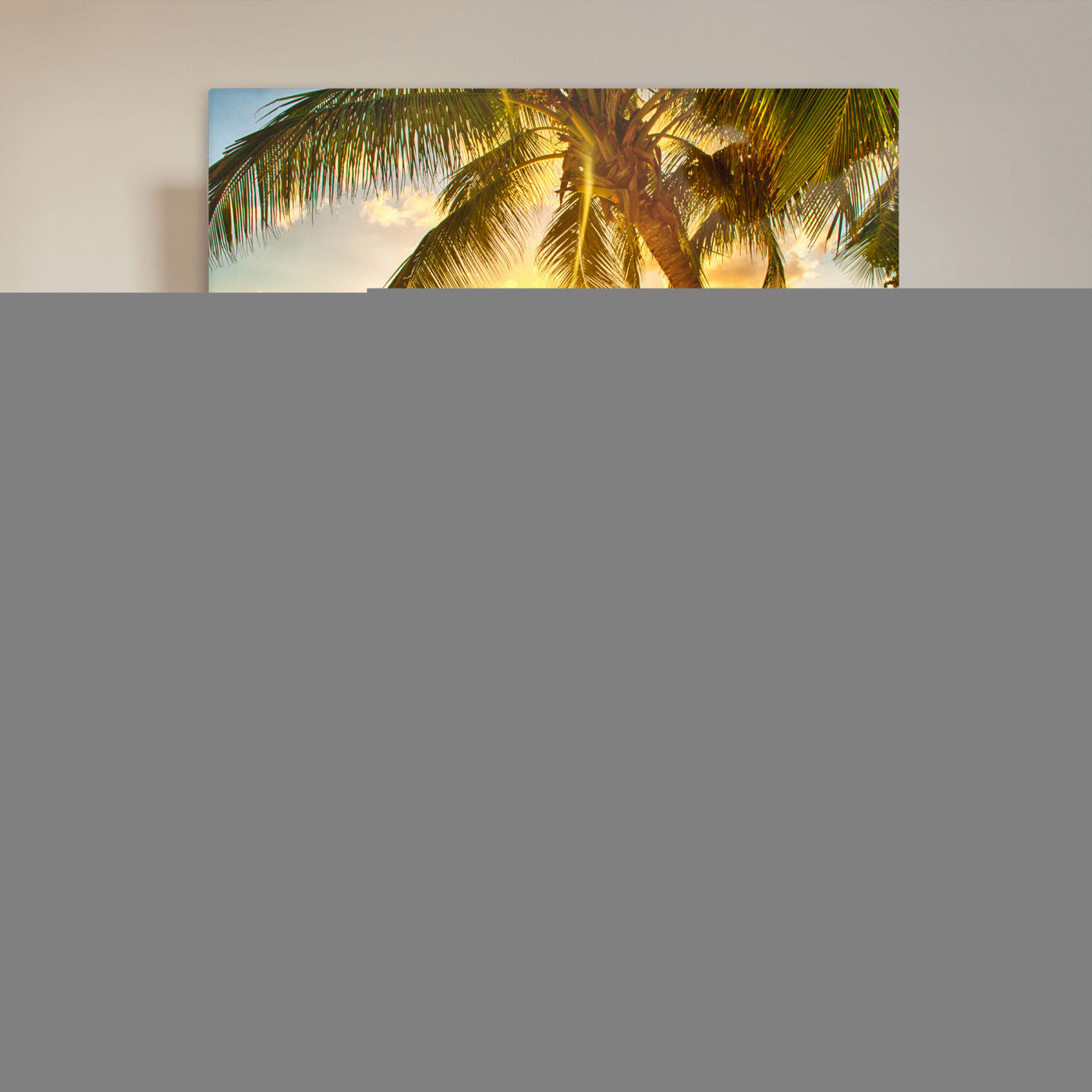 33628-MGV-CV-36X24 - Beach Sunset Canvas Wall Art Print - Tropical Beach Canvas Wall Art Print – Vibrant Palm Trees and