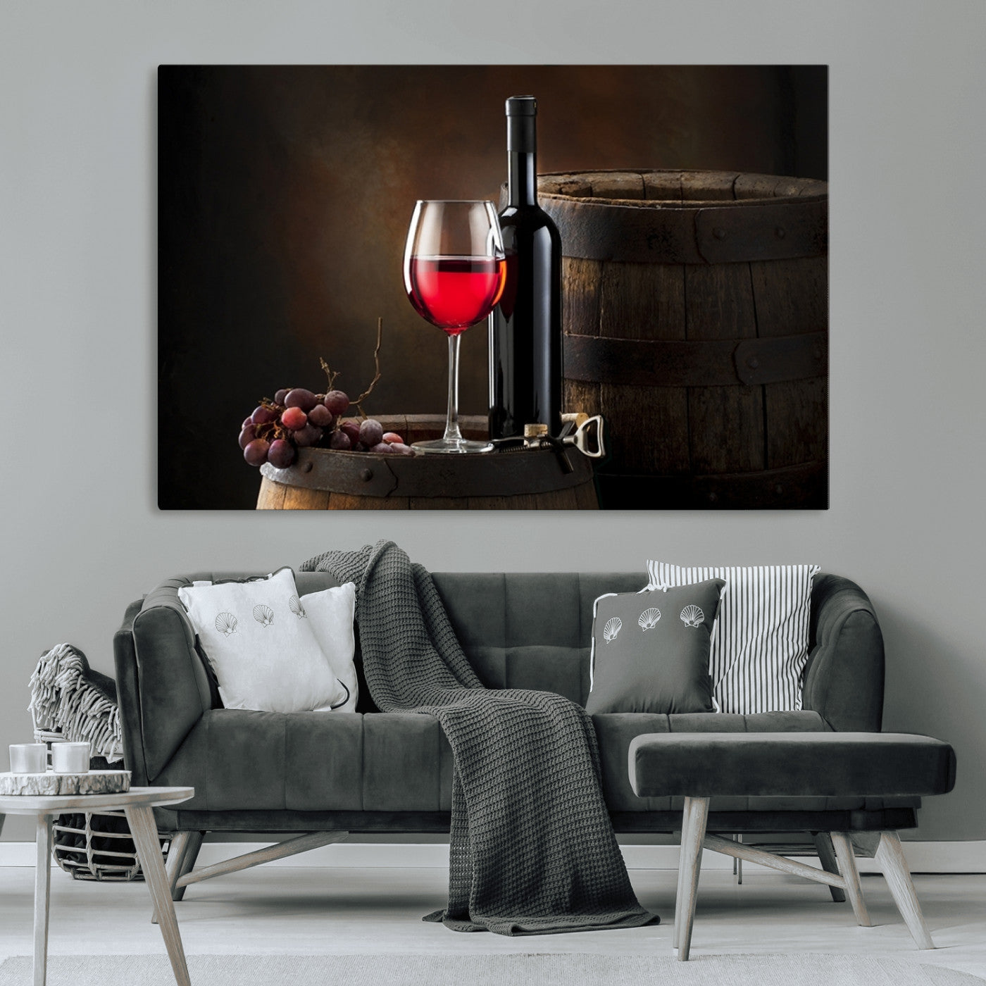 83702-MGV-CV-36X24-Red Wine and Bottle Canvas Print