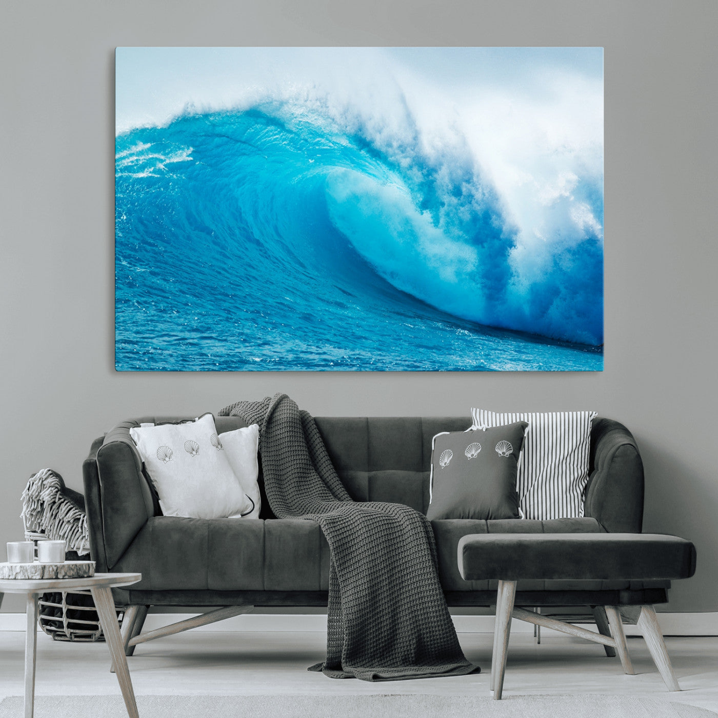 13117-MGV-CV-36X24-Big Ocean Surfing Wave Wall Art Canvas Print