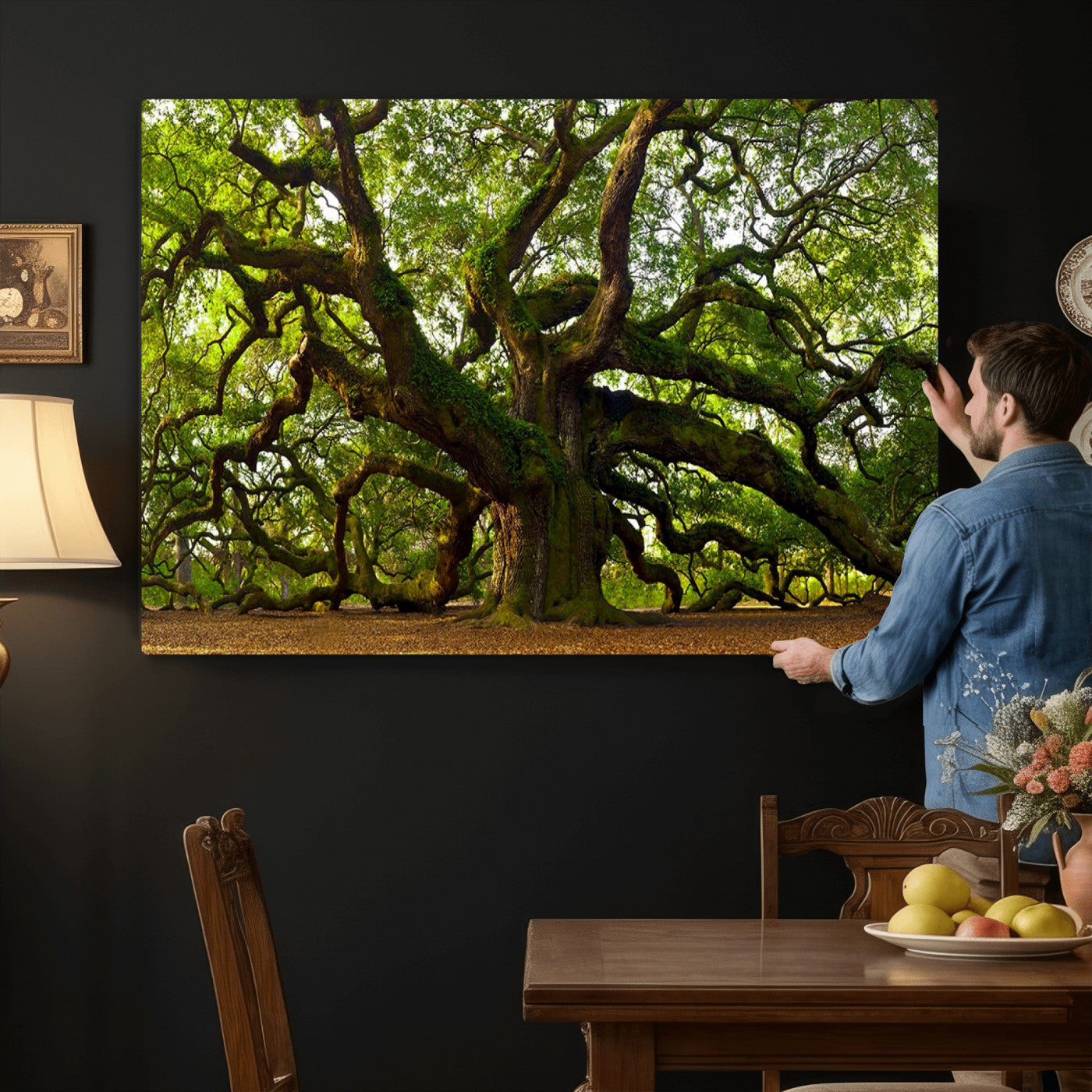 29407-MGV-CV-36X24 - Angel Oak Tree Wall Art Canvas Print | Large Forest Tree Nature Photography Print on Canvas