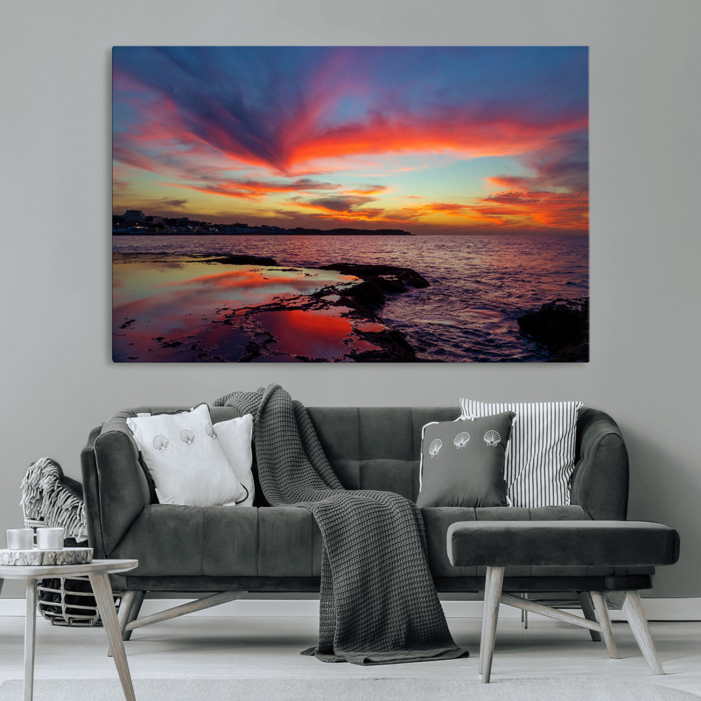 70627-MGV-CV-36X24-Glorious Sunset on The Beach Wall Art Canvas Print