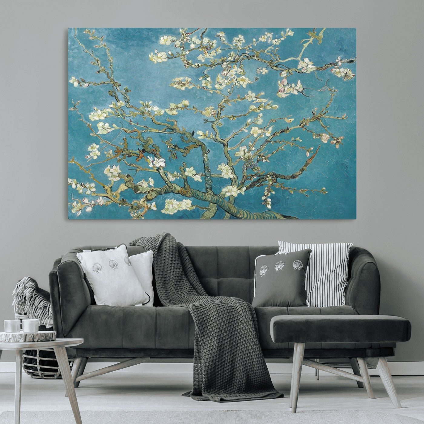 65607-MGV-CV-36X24-Vincent Van Gogh's Almond Blossom Abstract Wall Art Canvas, Van Gogh Almond Blossom Canvas Print