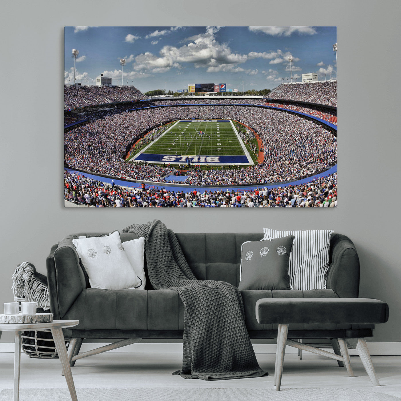 -Buffalo Bills Highmark Stadium Wall Art Canvas Print - Bills Stadium Game Day Triple Canvas Wall Art