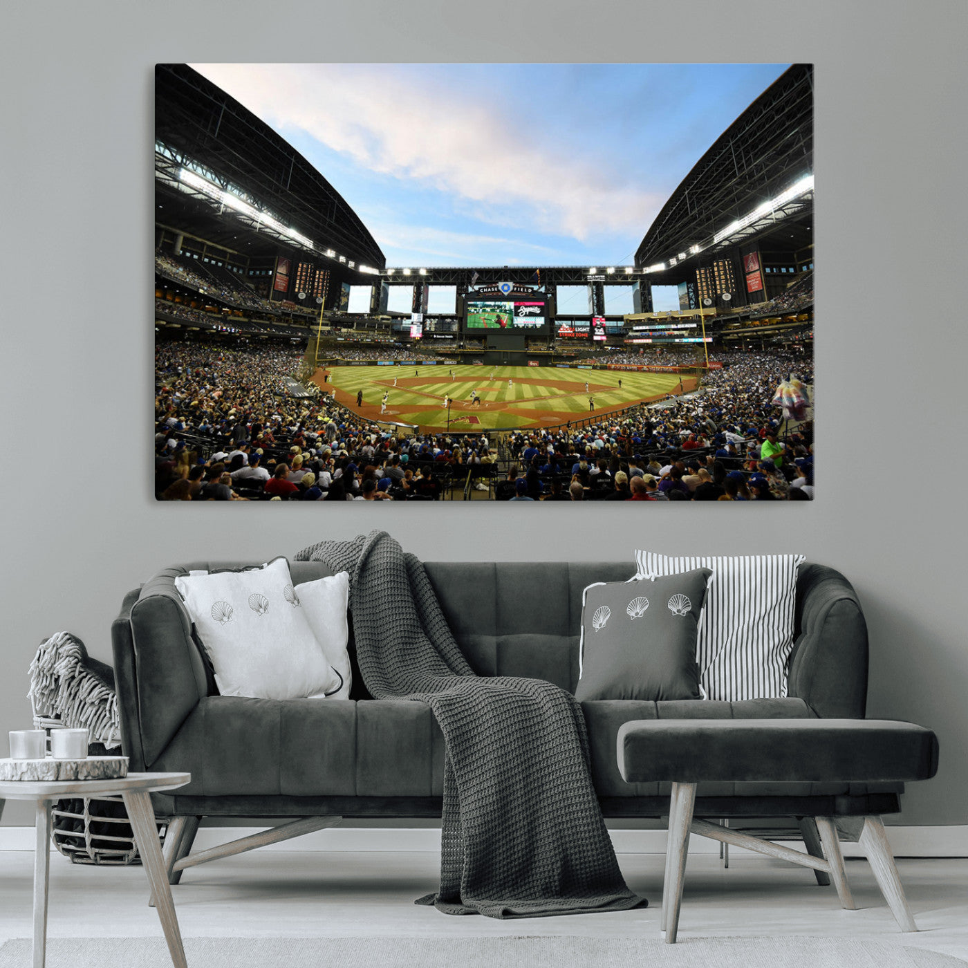 92672-MGV-CV-36X24-Arizona Diamondbacks Team Print - Phoenix Chase Field Stadium Wall Art Canvas Print