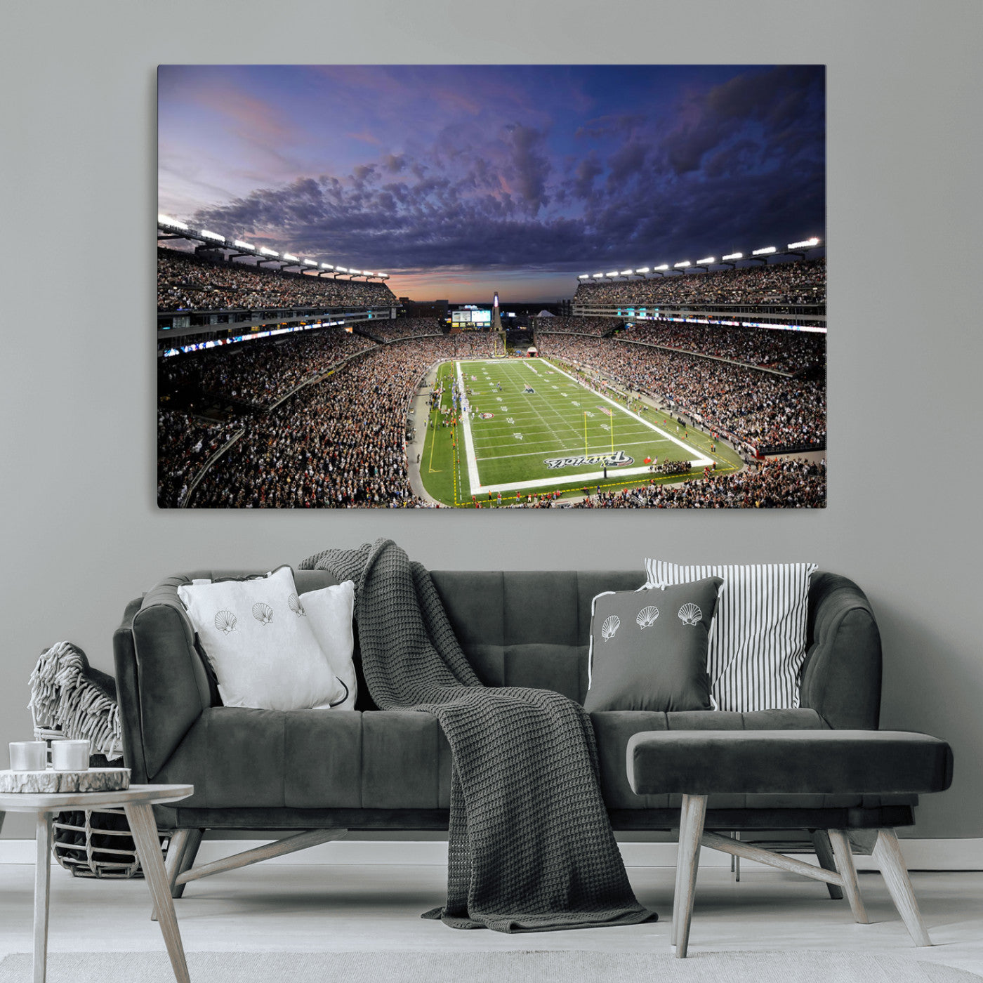 -New England Patriots Football Team Print - Foxborough Gillette Stadium Wall Art Canvas Print